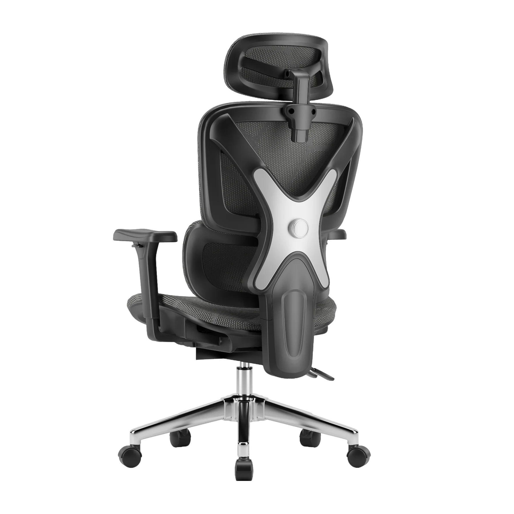 Ergonomická kancelárska stolička, otočná stolička, čierna sieťovaná (E07 BLACK)