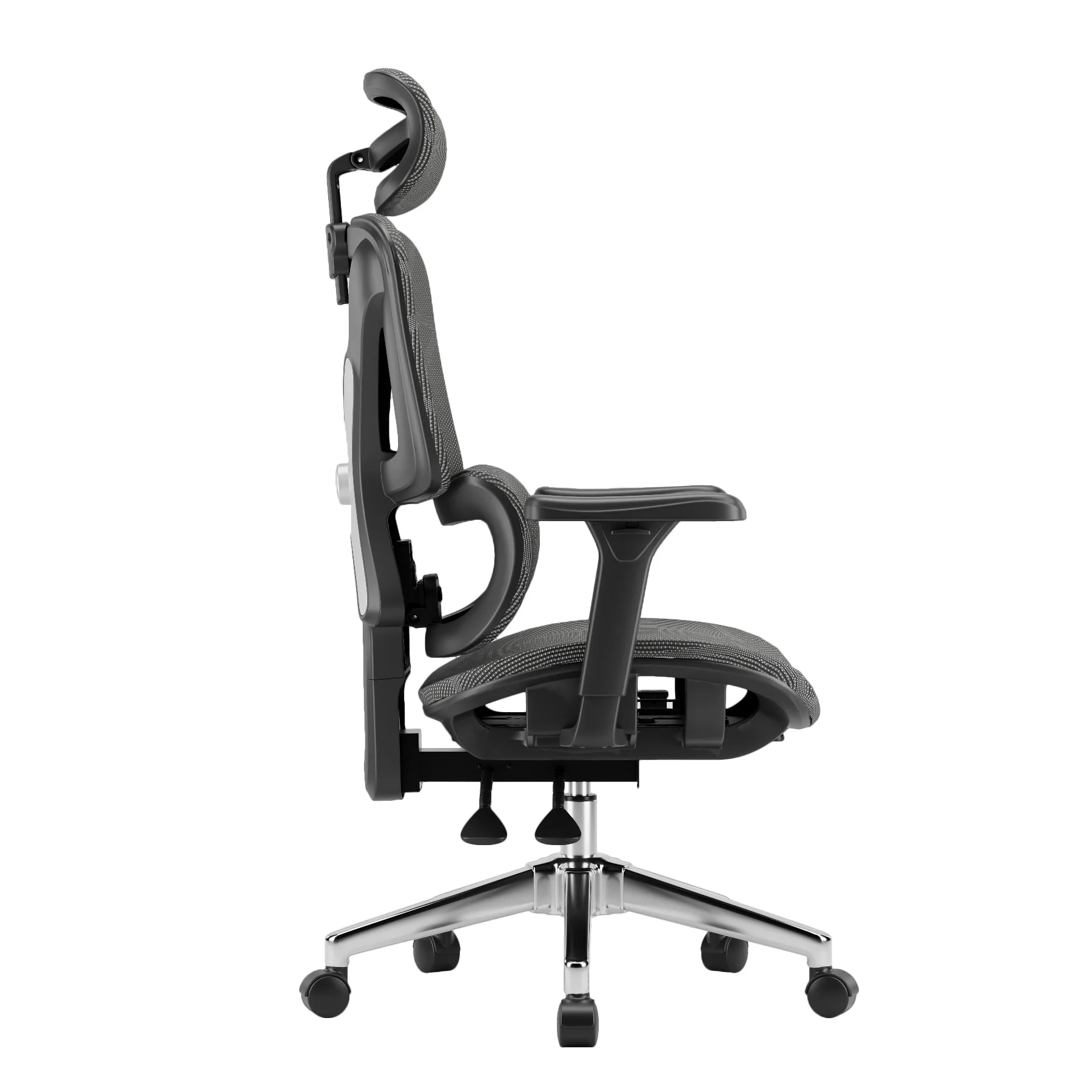 Ergonomická kancelárska stolička, otočná stolička, čierna sieťovaná (E07 BLACK)