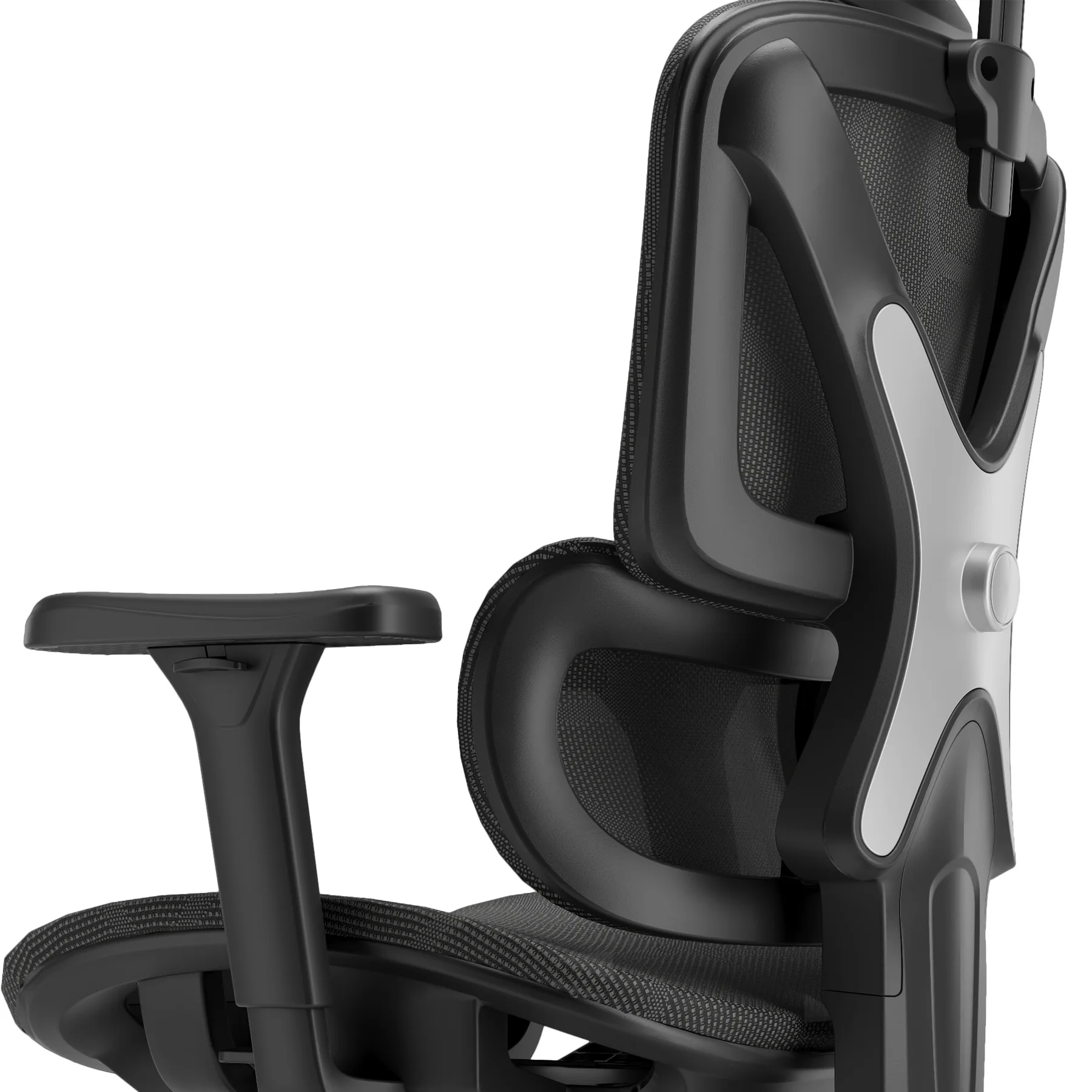 Ergonomická kancelárska stolička, otočná stolička, čierna sieťovaná (E07 BLACK)