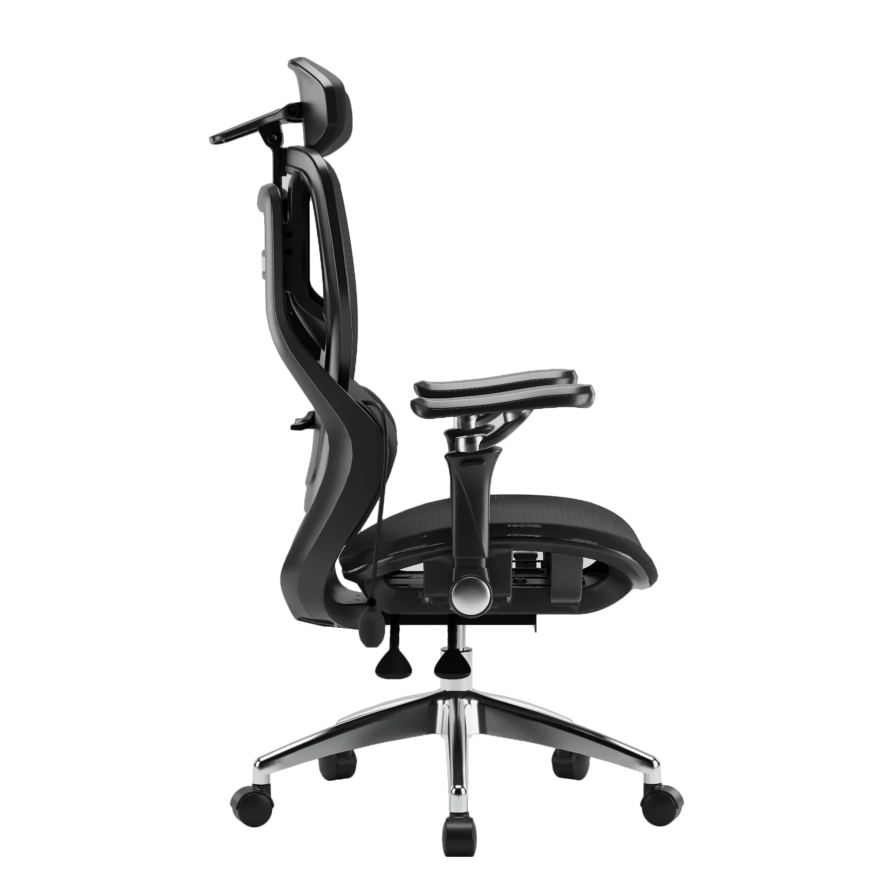 Ergonomická kancelárska stolička, otočná stolička, čierna sieťovaná (E16 BLACK)