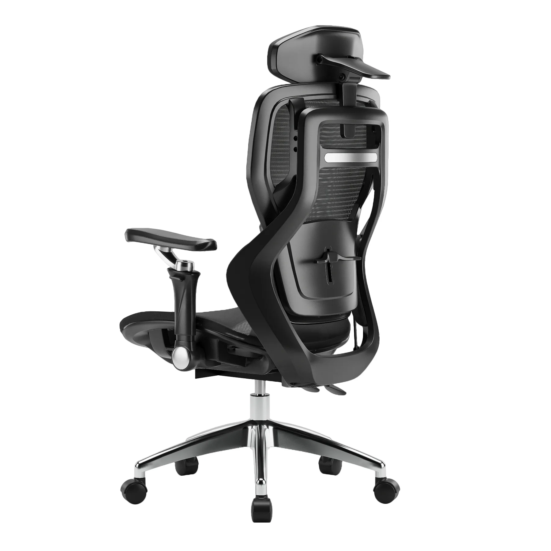Ergonomická kancelárska stolička, otočná stolička, čierna sieťovaná (E16 BLACK)