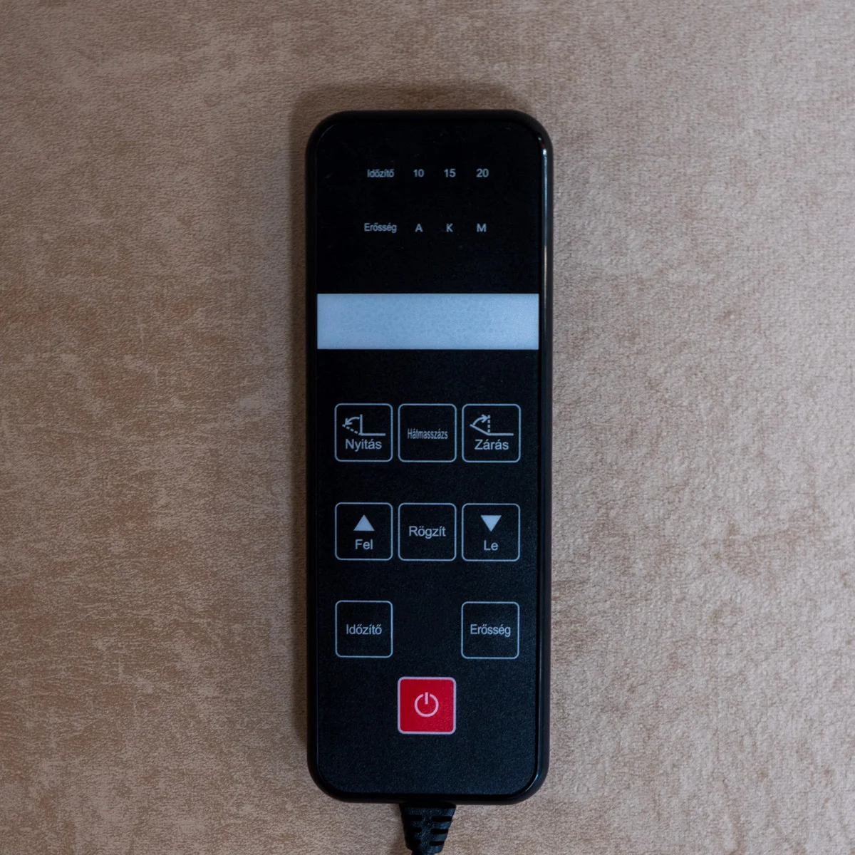 Elektromos relax fotel görgős masszázzsal bézs, magyar nyelvű távirányító szövet