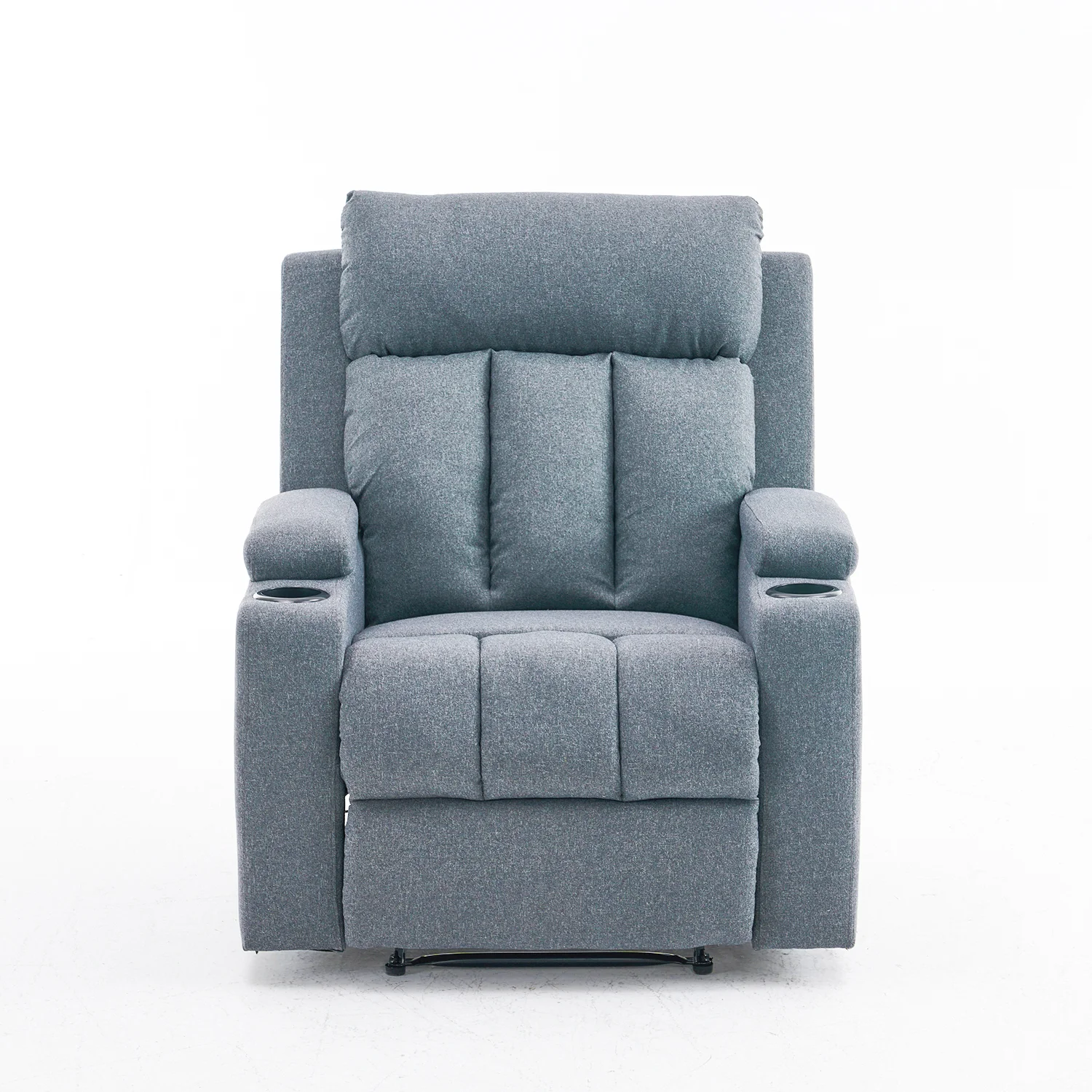 Manuális fekvőfotel, relax fotelágy két pohártartóval, szürke szövet (JNF-MANUAL-FABRIC-DARK GREY) JN-R8005A51