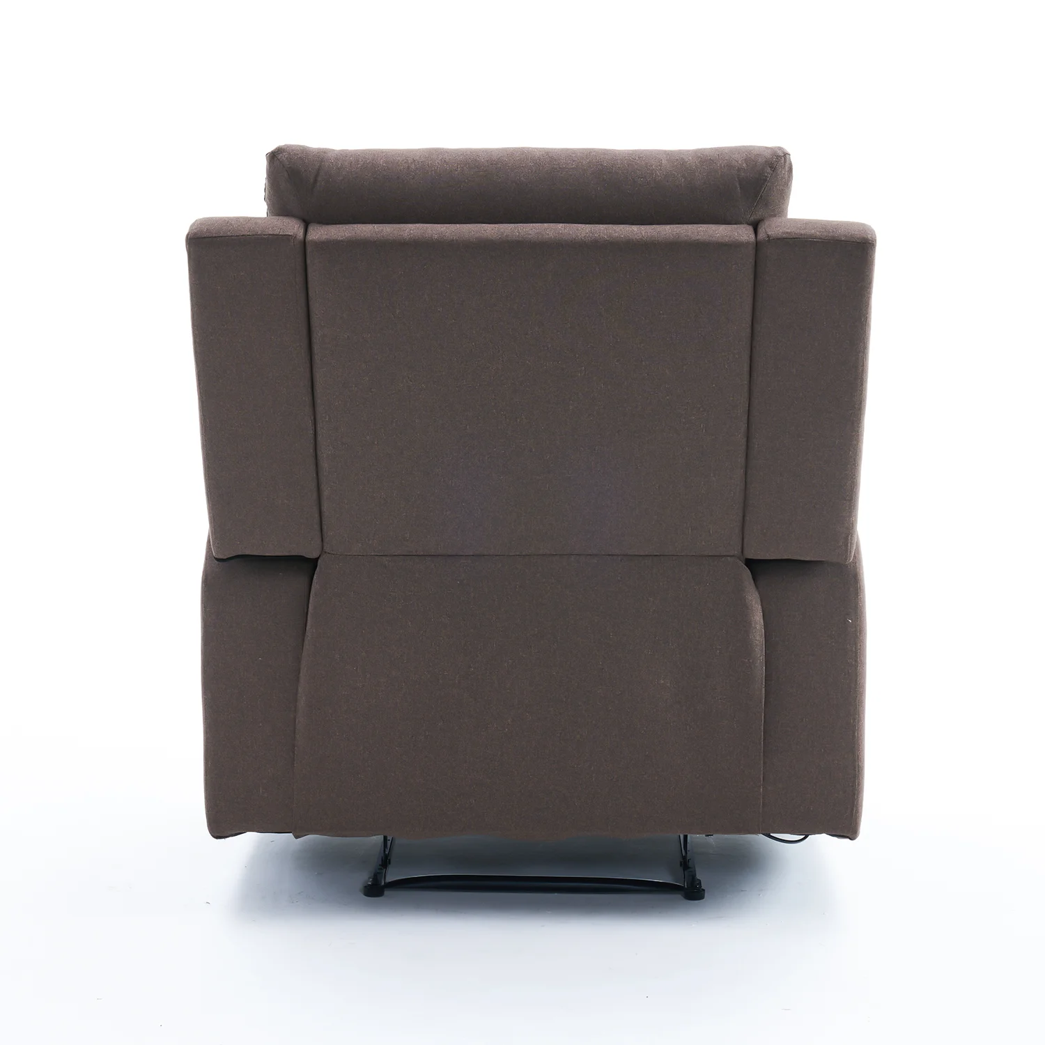 Manuális fekvőfotel, relax fotelágy két pohártartóval, sötétbarna szövet (JNF-MANUAL-FABRIC-DARK BROWN) JN-R8005A51