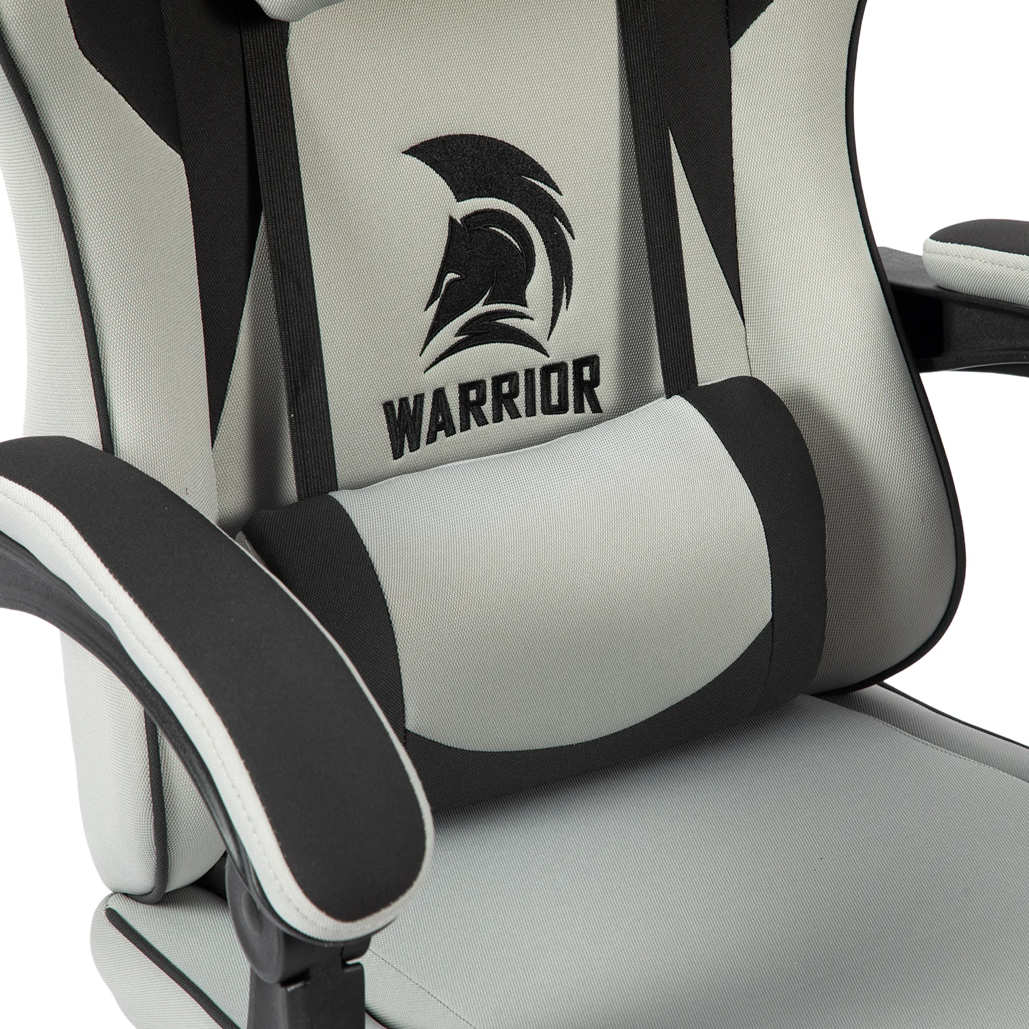 Látková herná stolička Warrior Basic 1-F sivо-čierna
