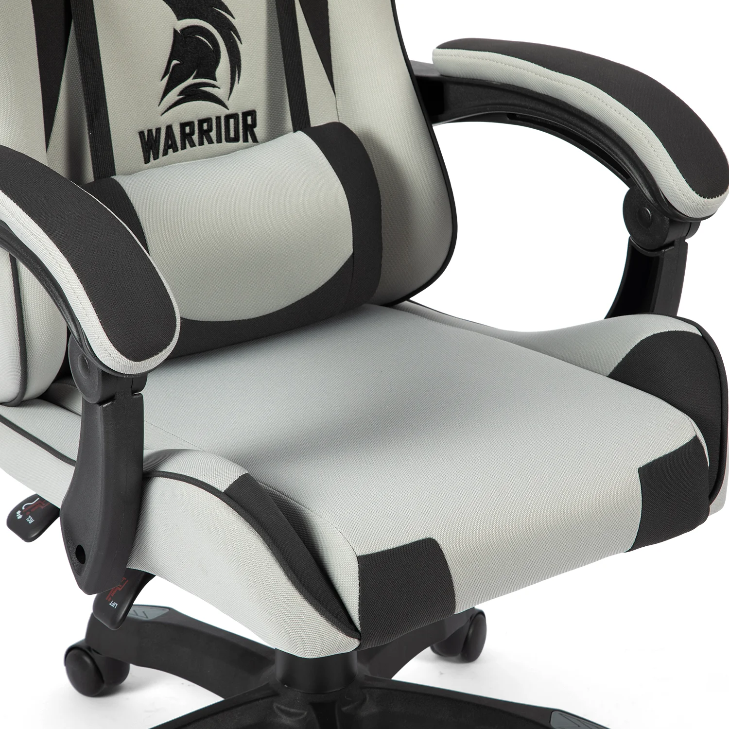 Látková herná stolička Warrior Basic 1-F sivо-čierna