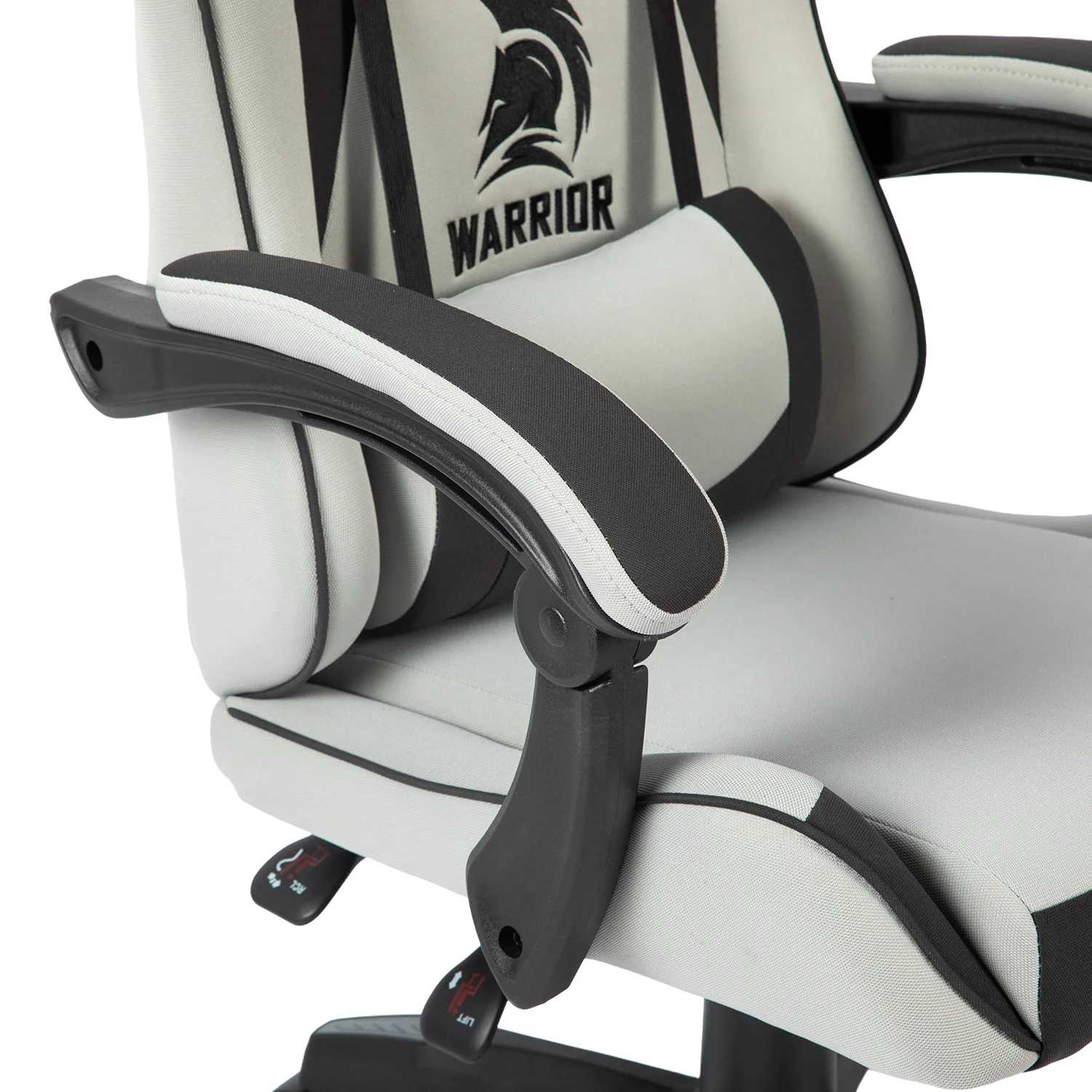Látková herná stolička Warrior Basic 1-F sivо-čierna
