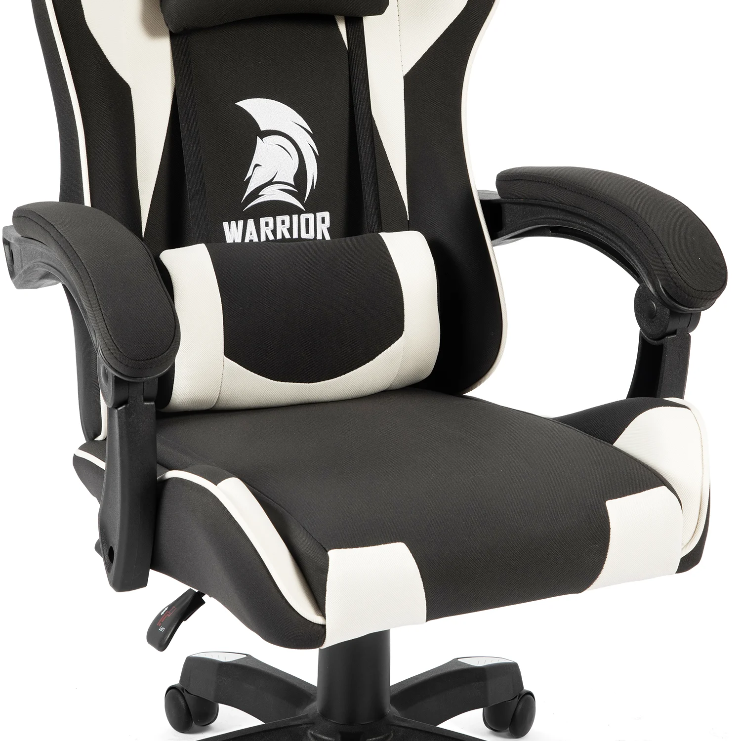 Látková herná stolička Warrior Basic 1-F bielo-čierna