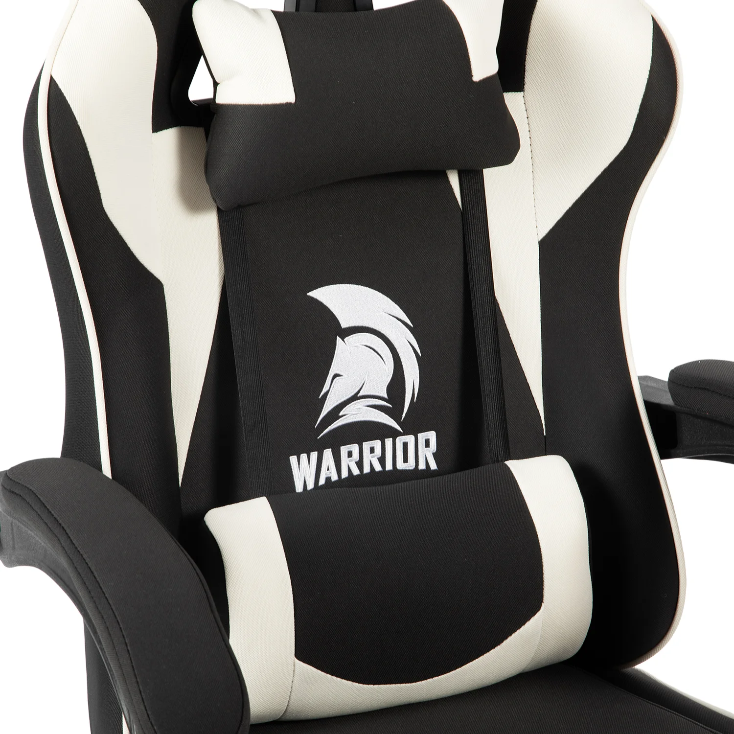 Látková herná stolička Warrior Basic 1-F bielo-čierna