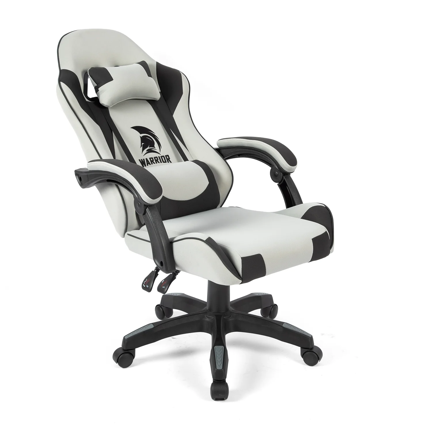 Látková herná stolička Warrior Basic 1-F čierno-sivá