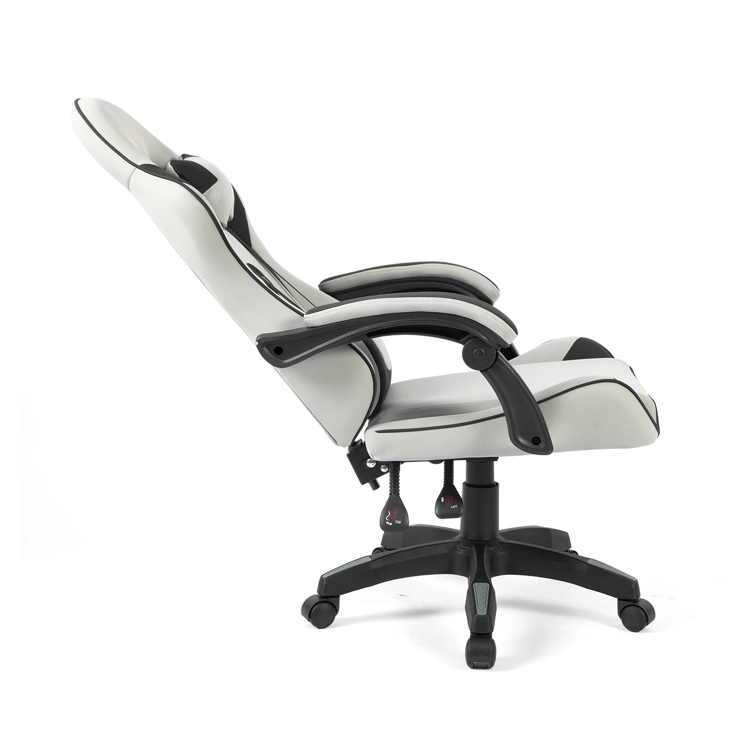 Látková herná stolička Warrior Basic 1-F čierno-sivá