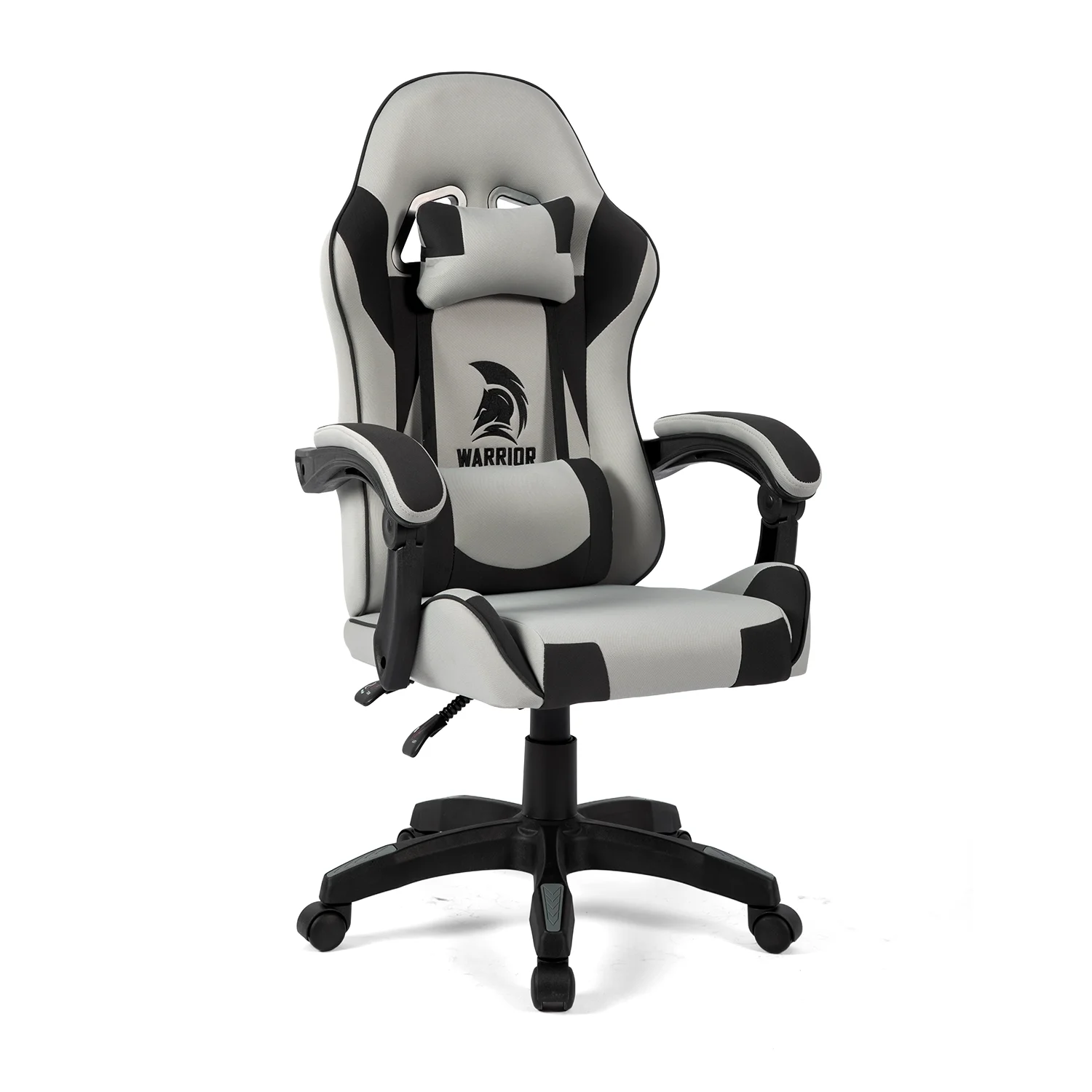 Látková herná stolička Warrior Basic 1-F čierno-sivá