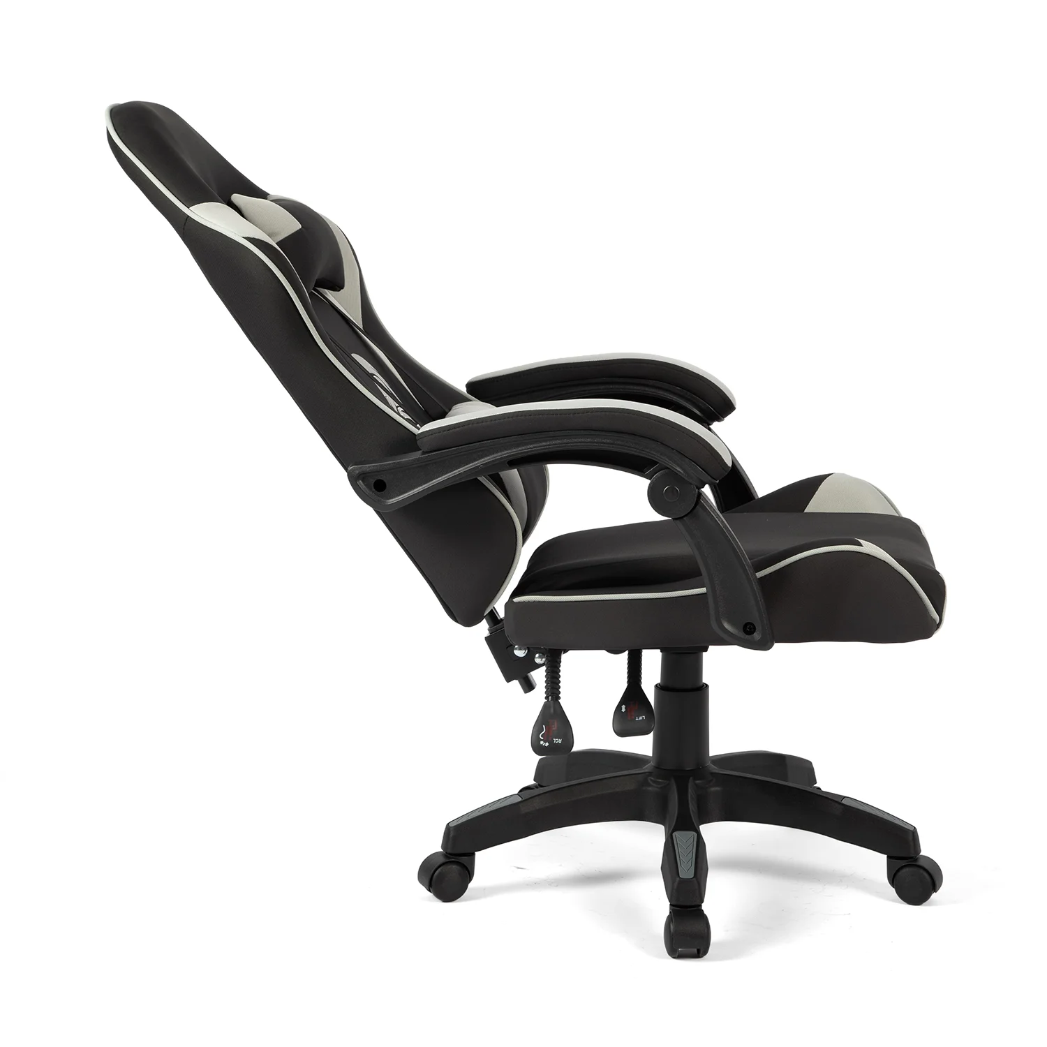 Látková herná stolička Warrior Basic 1-F sivо-čierna