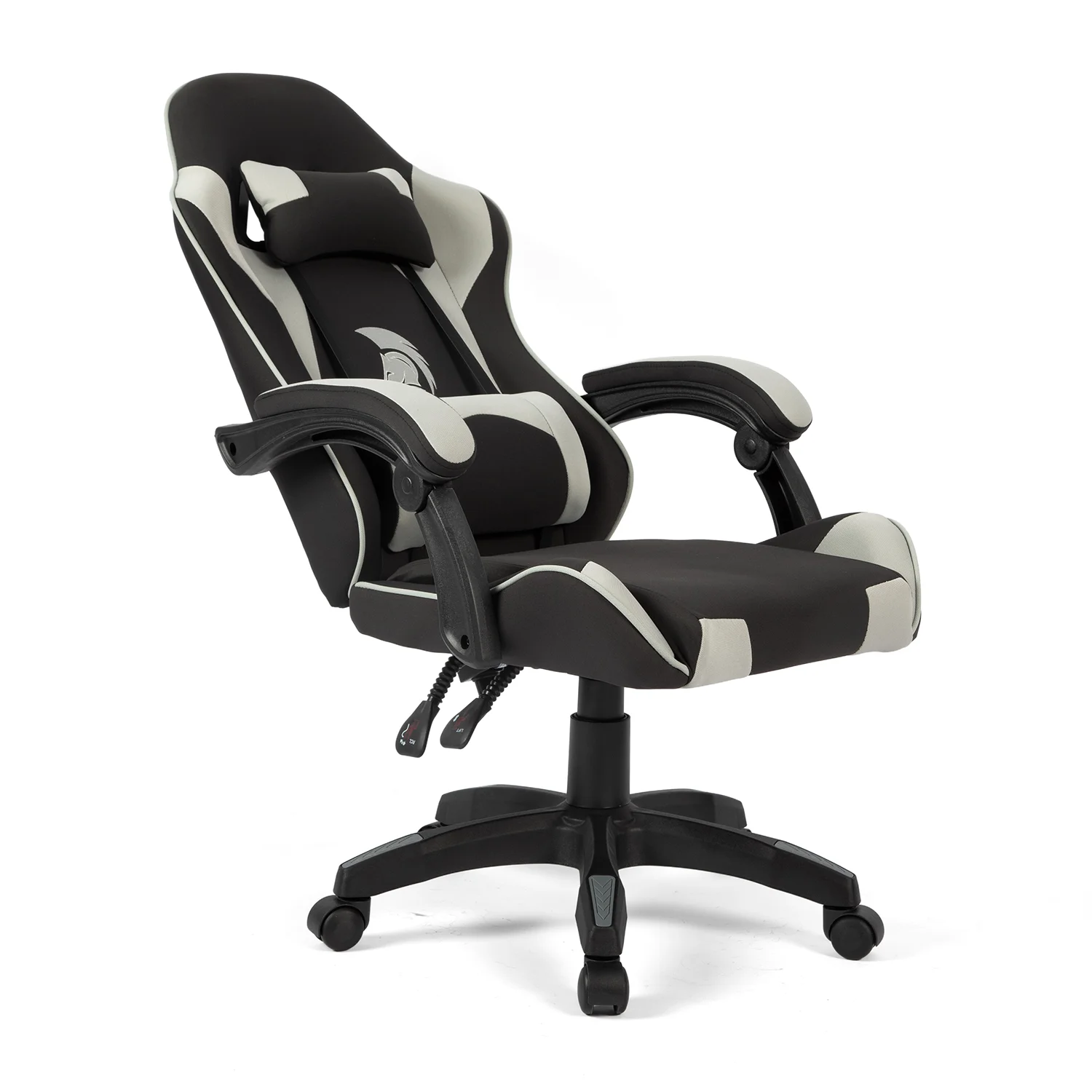 Látková herná stolička Warrior Basic 1-F sivо-čierna