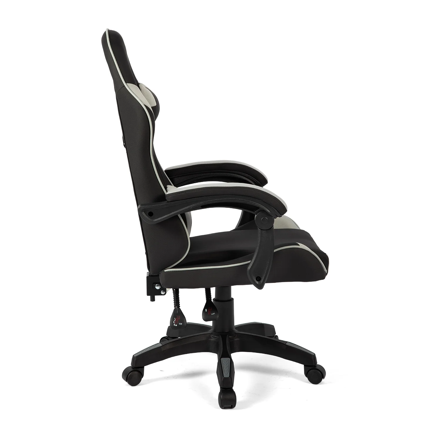 Látková herná stolička Warrior Basic 1-F sivо-čierna