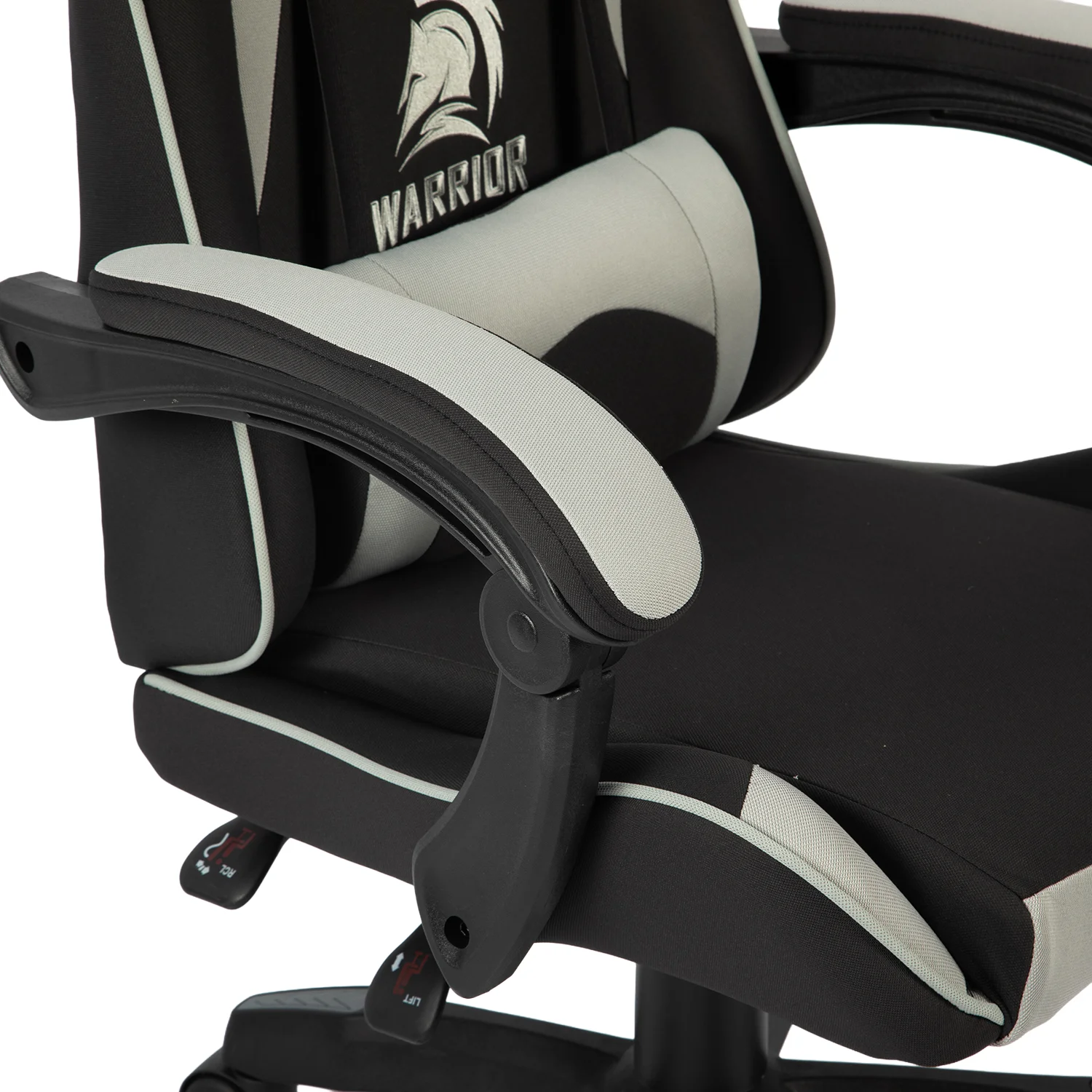 Látková herná stolička Warrior Basic 1-F sivо-čierna