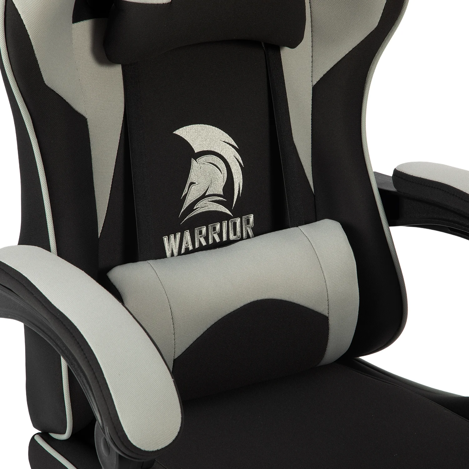 Látková herná stolička Warrior Basic 1-F sivо-čierna