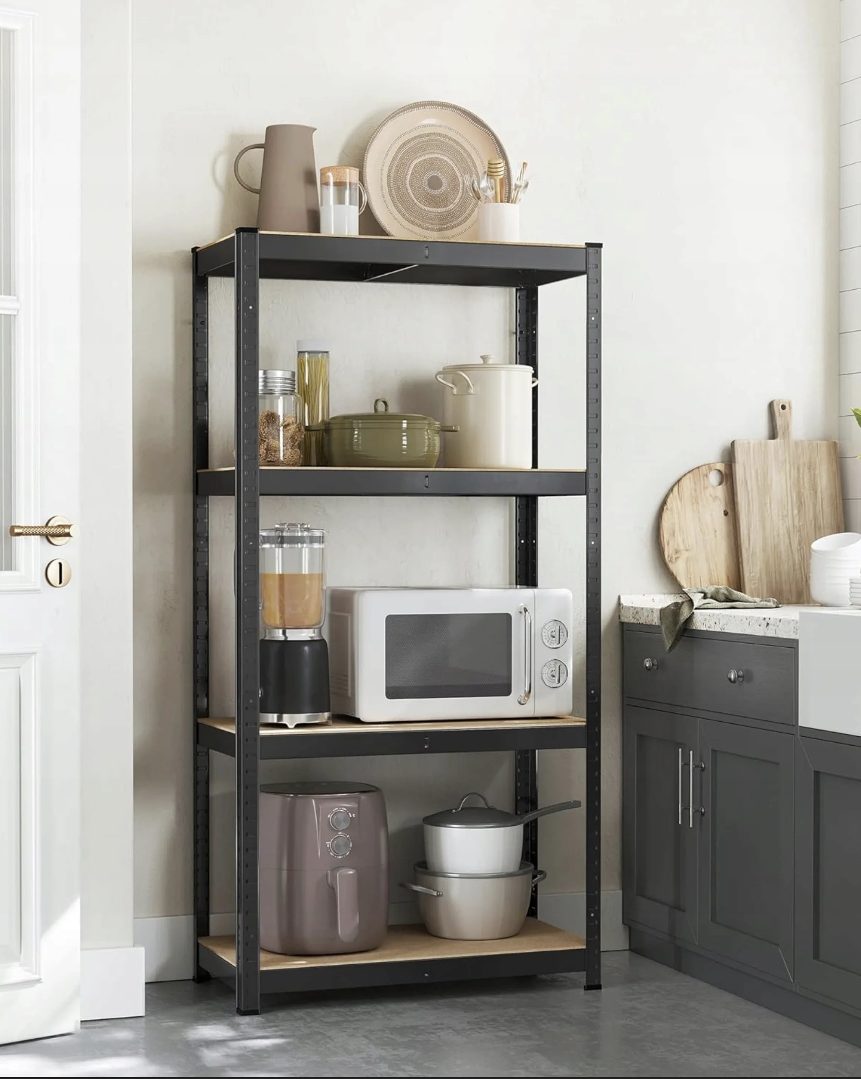 Salgó polc, 4 szintes 150x75x30cm, fekete