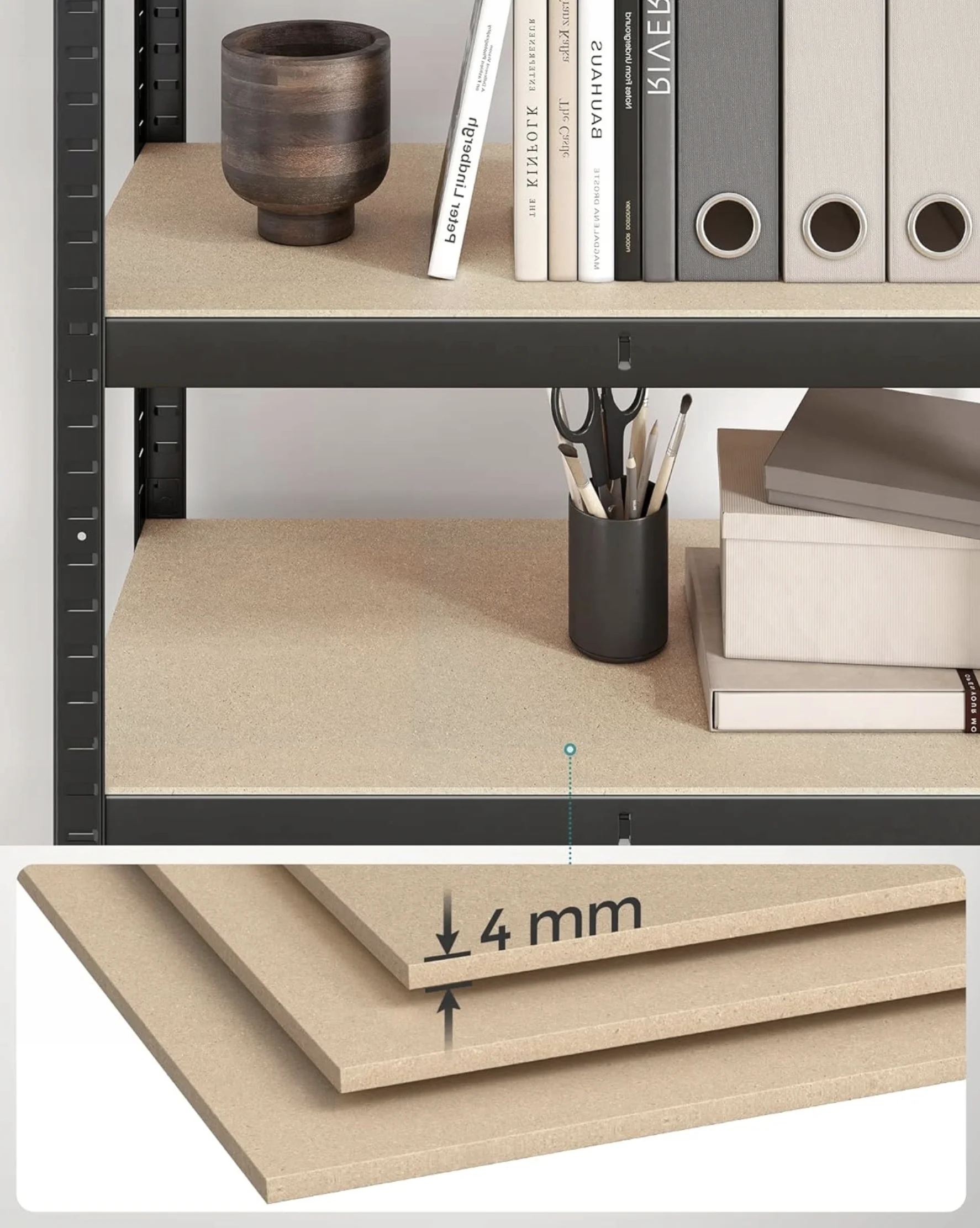 Salgó polc, 4 szintes 150x75x30cm, fekete