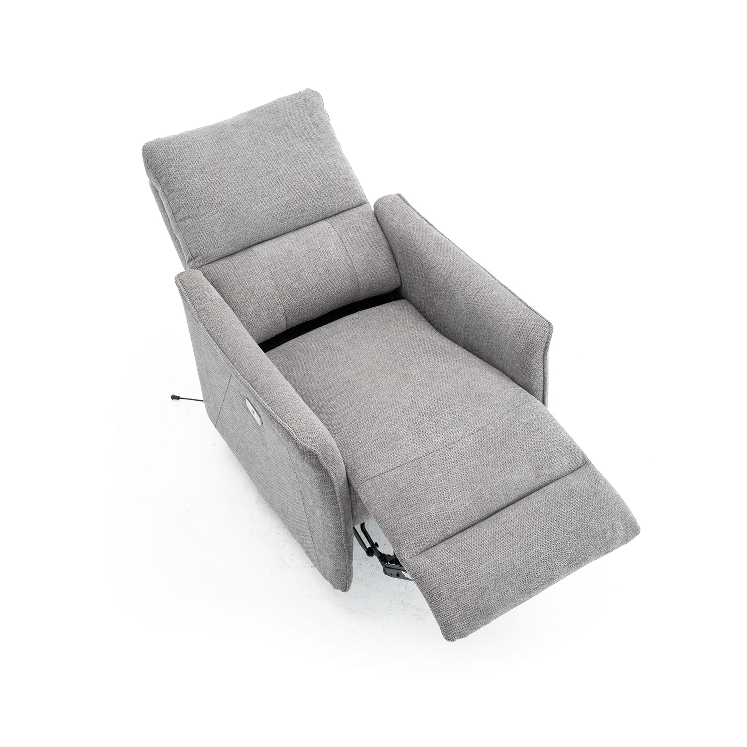 Elektromos, dönthető relax fekvőfotel, vászon szövet (szürke) 