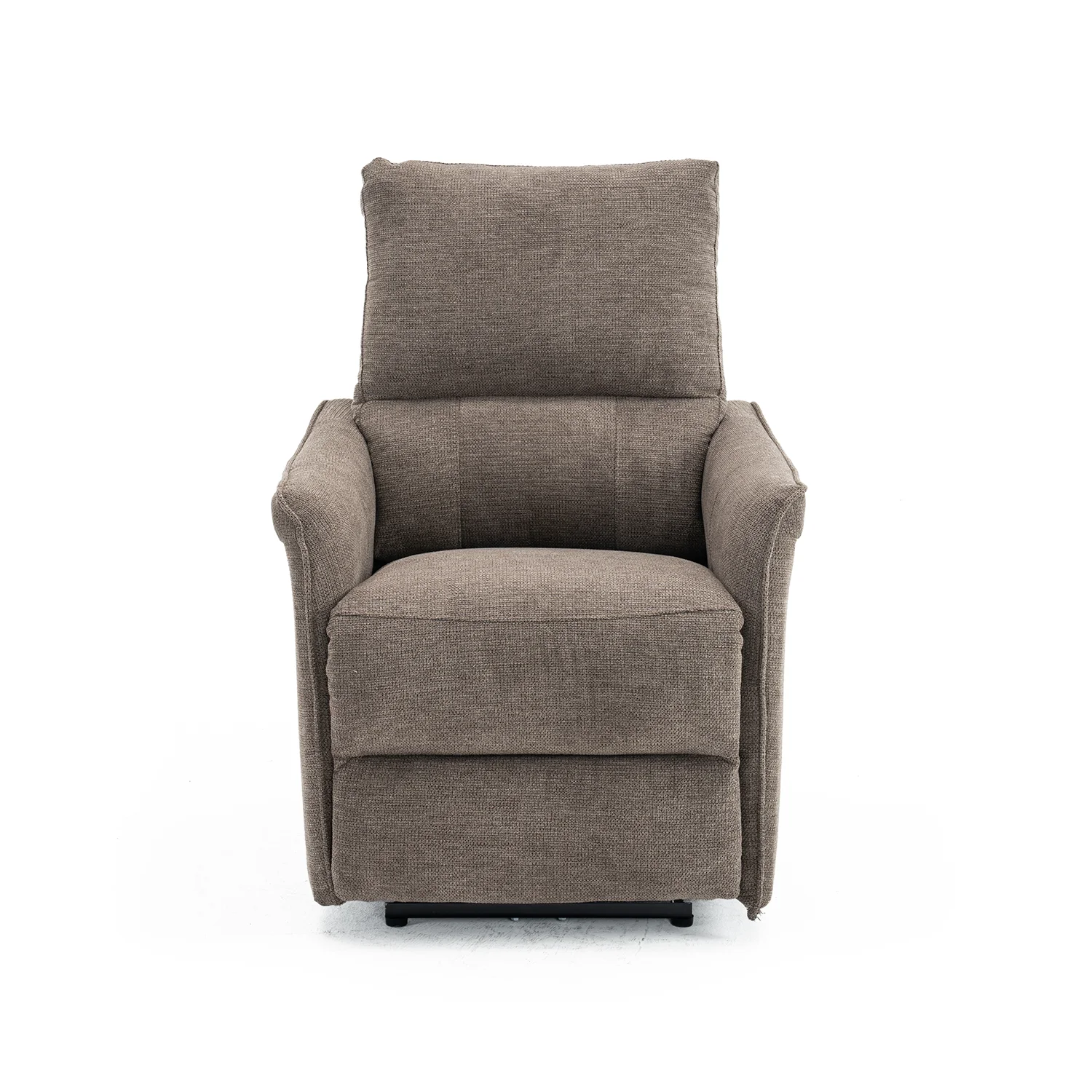 Elektromos, dönthető relax fekvőfotel, vászon szövet (barna) 