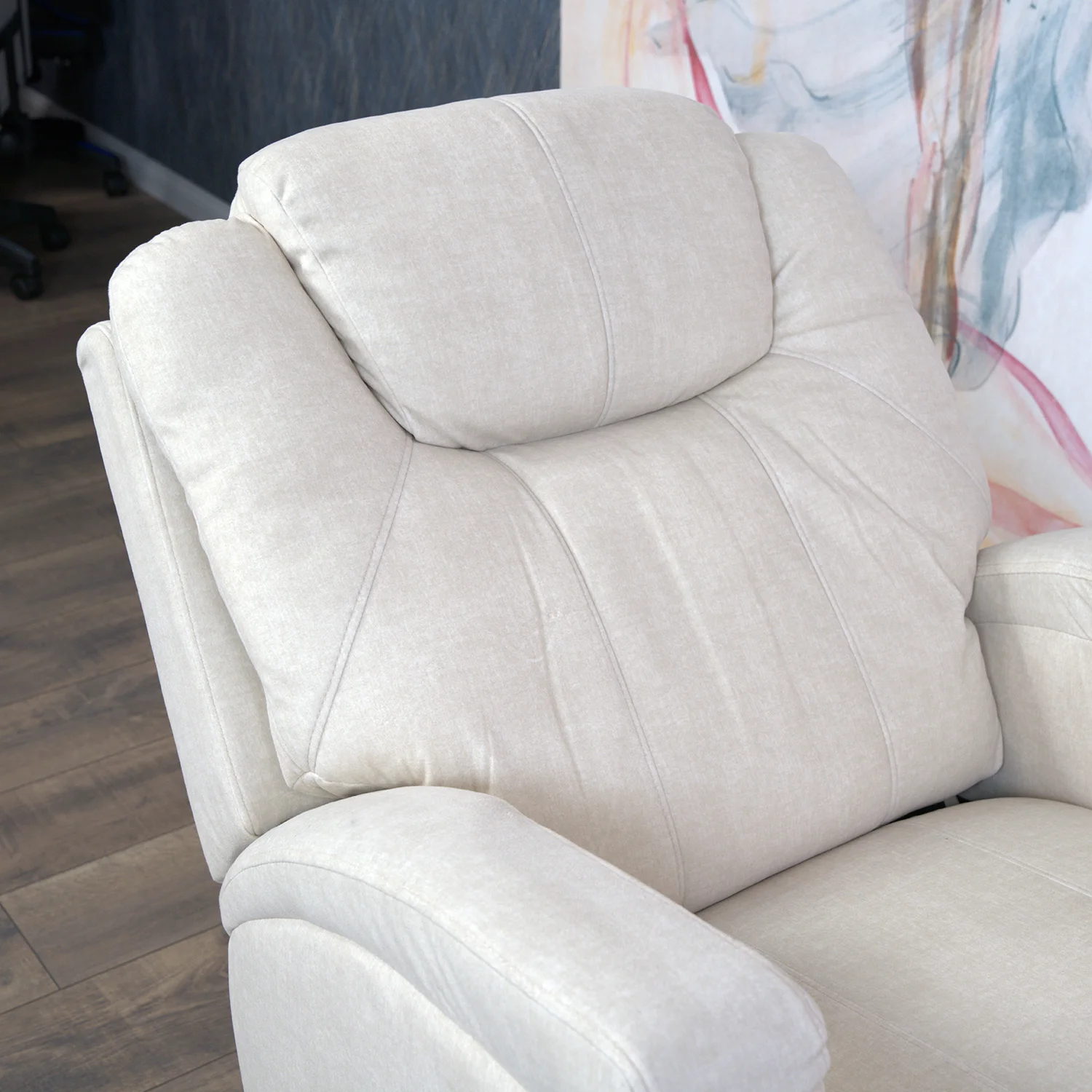 Elektromos relax fotelágy 8 pontos masszázs magyar nyelvű távirányítóval, ringató és forgatható funkció rozsdamentes pohártartó vízlepergető textil bézs 2#