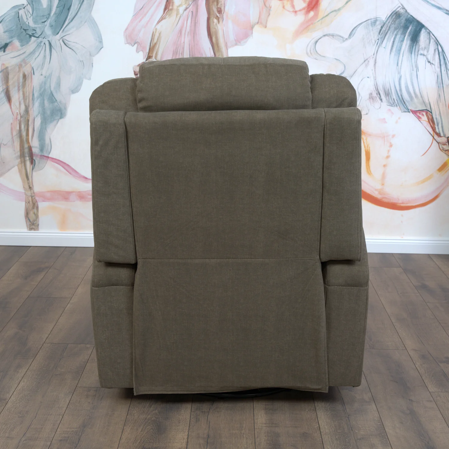 Elektromos relax fotelágy 8 pontos masszázs magyar nyelvű távirányítóval, ringató és forgatható funkció rozsdamentes pohártartó vízlepergető textil barna 8#