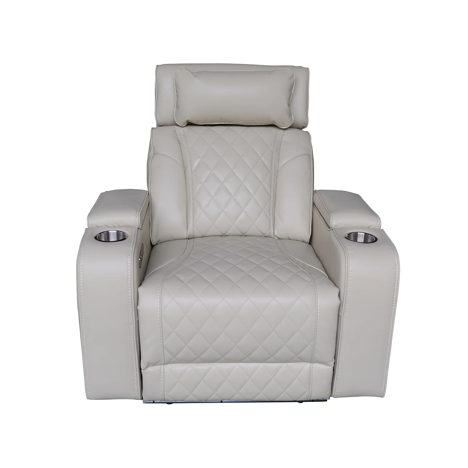 Luxus elektromos relax fotel, lábtartóval, pohártartóval, világítással AirLeather bézs
