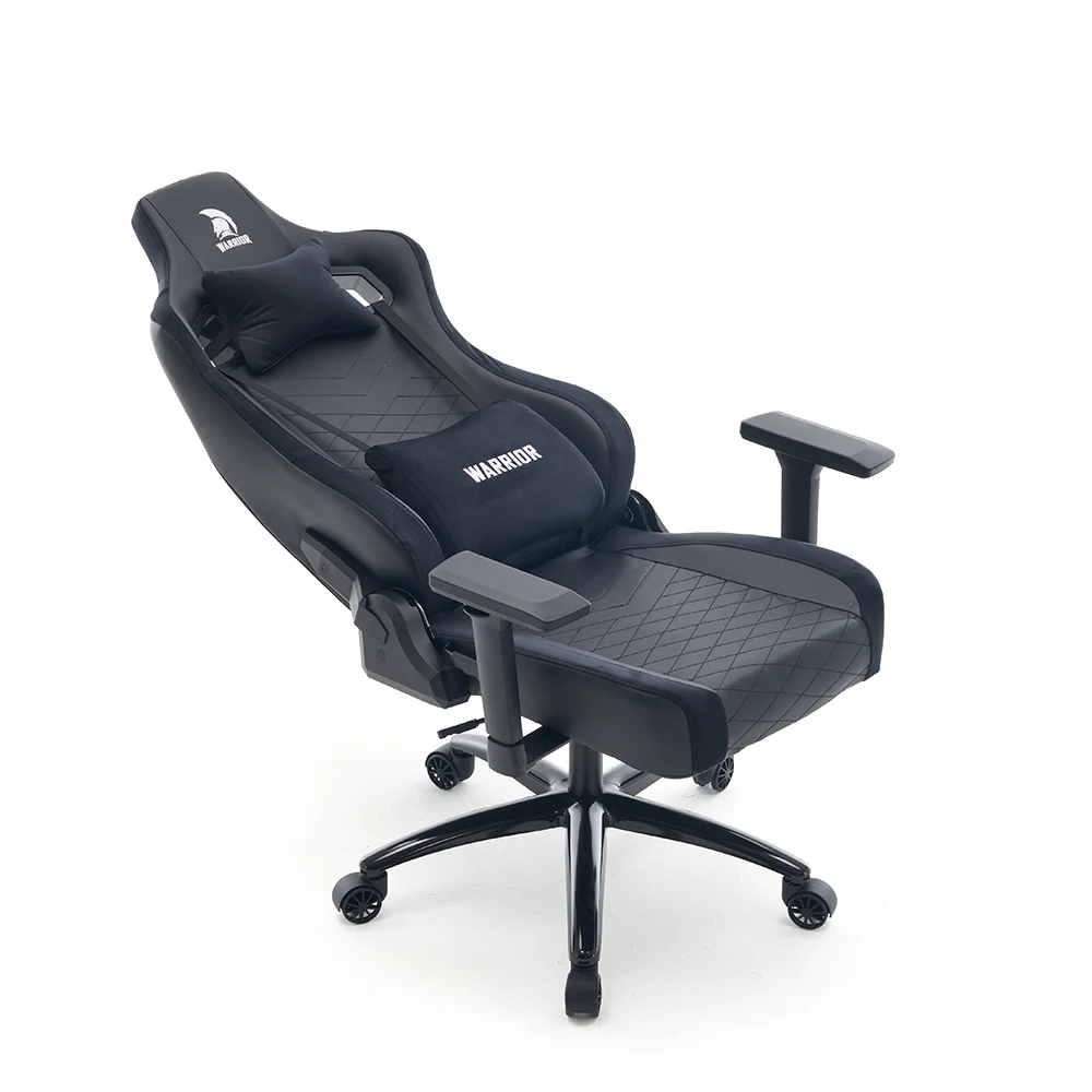 WARRIOR gamer szék, forgószék fekete - bársony + PU bőr (PREMIUM-B08-PU)