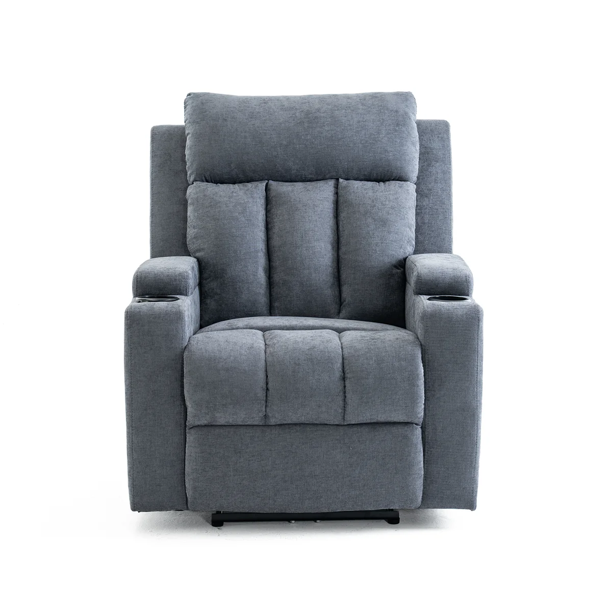 Manuális fekvőfotel, relax fotelágy két pohártartóval, szürke szövet (JNF-MANUAL-FABRIC-DARK GREY) JN-R8005A51