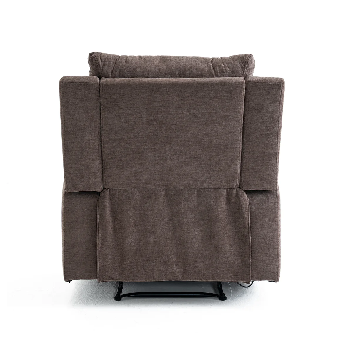 Manuális fekvőfotel, relax fotelágy két pohártartóval, sötétbarna szövet (JNF-MANUAL-FABRIC-DARK BROWN) JN-R8005A51