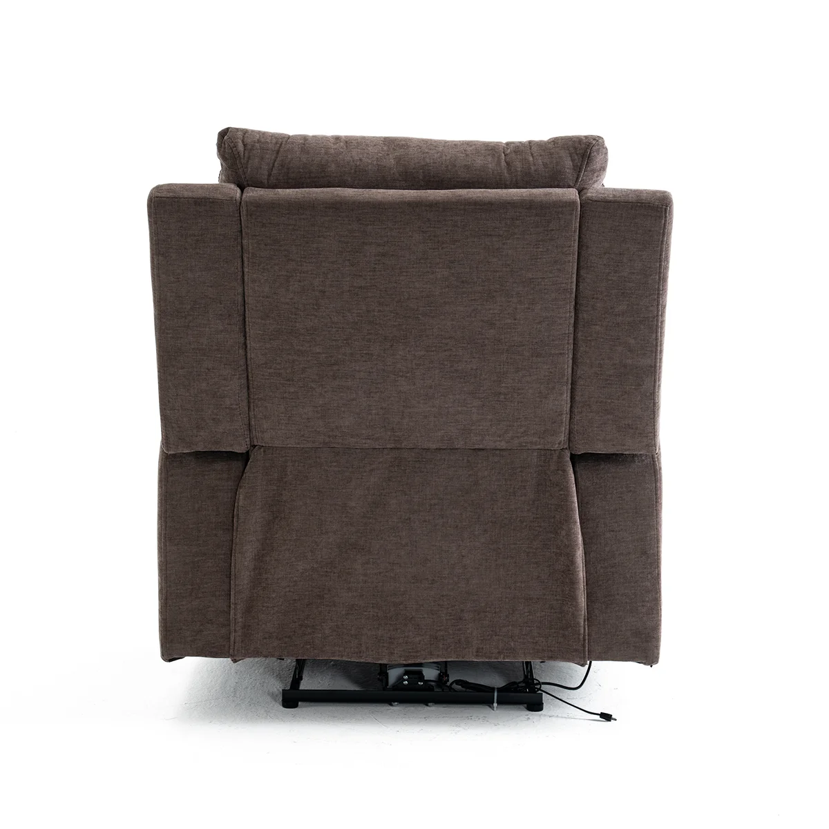 Elektromos fekvőfotel, relax fotelágy két pohártartóval, barna szövet ( JN-D8005A51-ELEC)