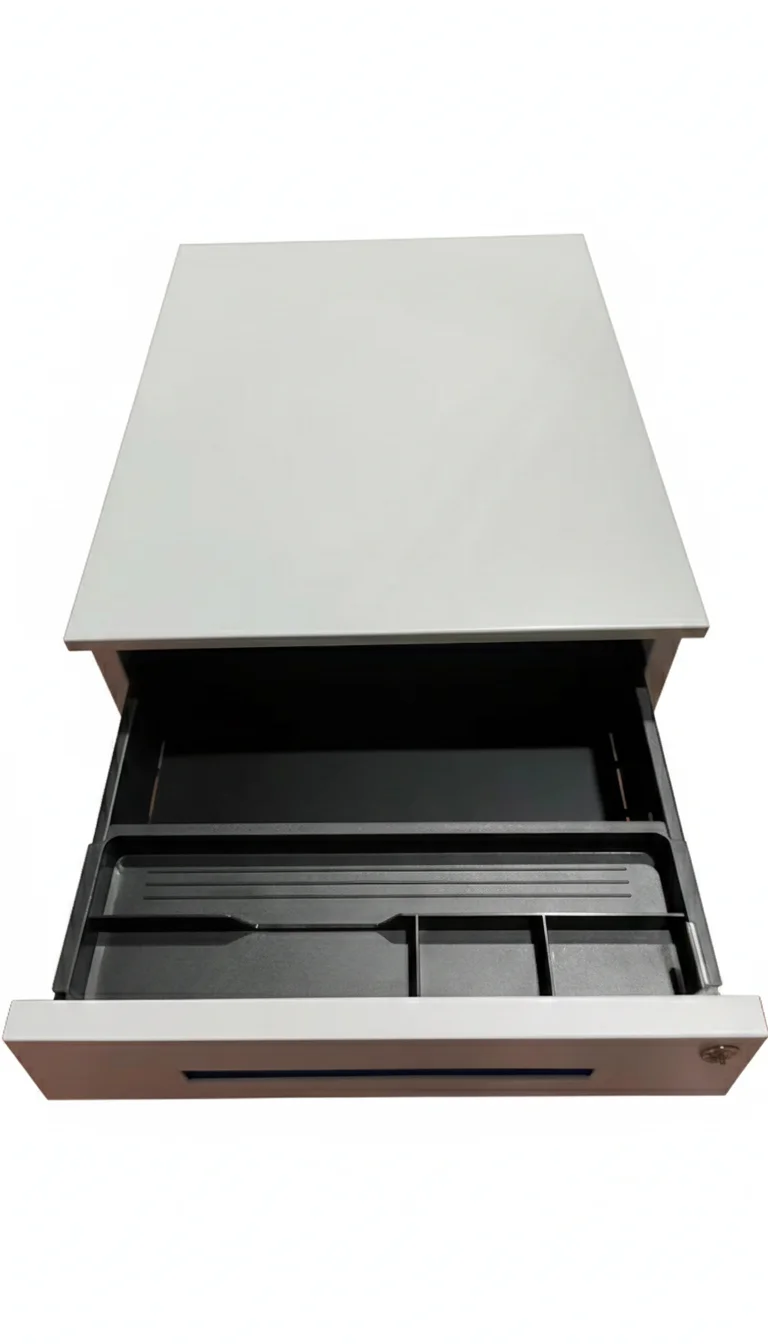 Kovová pojazdná skrinka, 3-zásuvková, tmavosivá