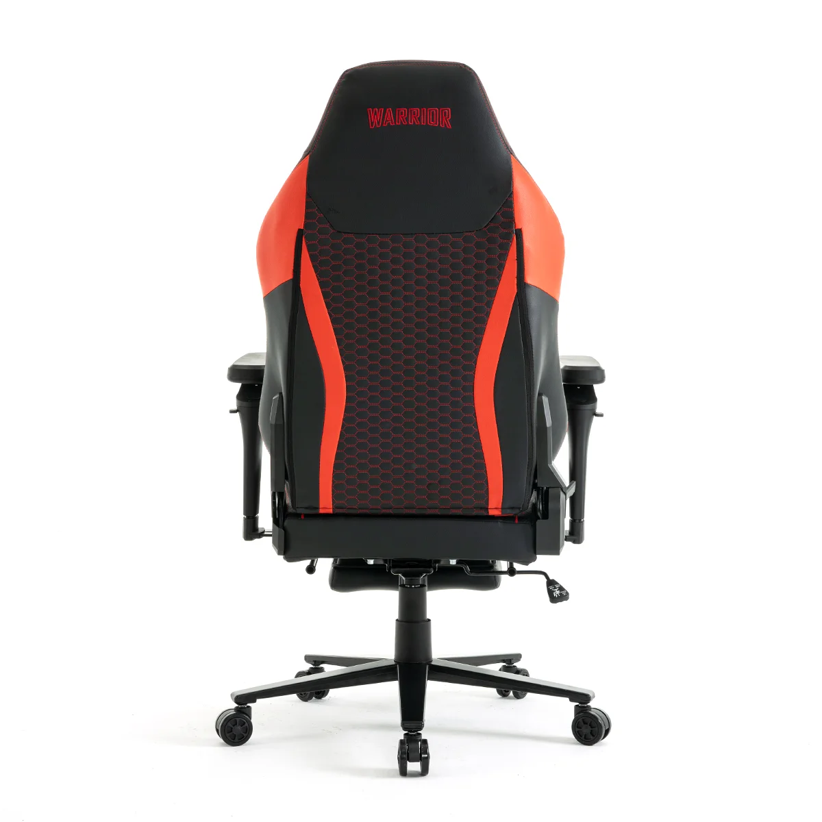 Herná stolička čierno-červená s podnožkou Warrior (RL-511O)