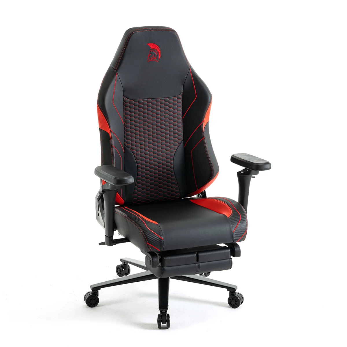 Herná stolička čierno-červená s podnožkou Warrior (RL-511O)