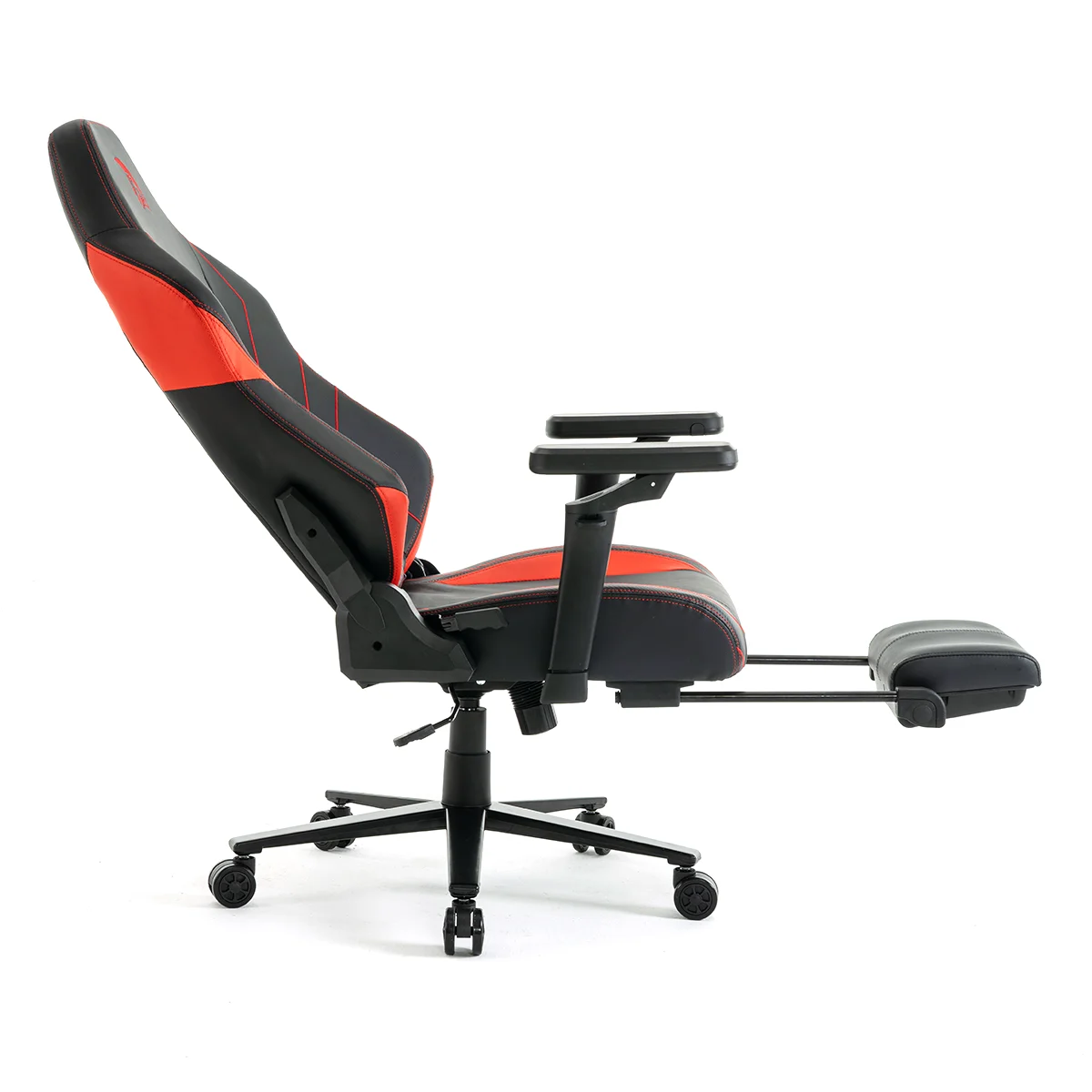 Herná stolička čierno-červená s podnožkou Warrior (RL-511O)