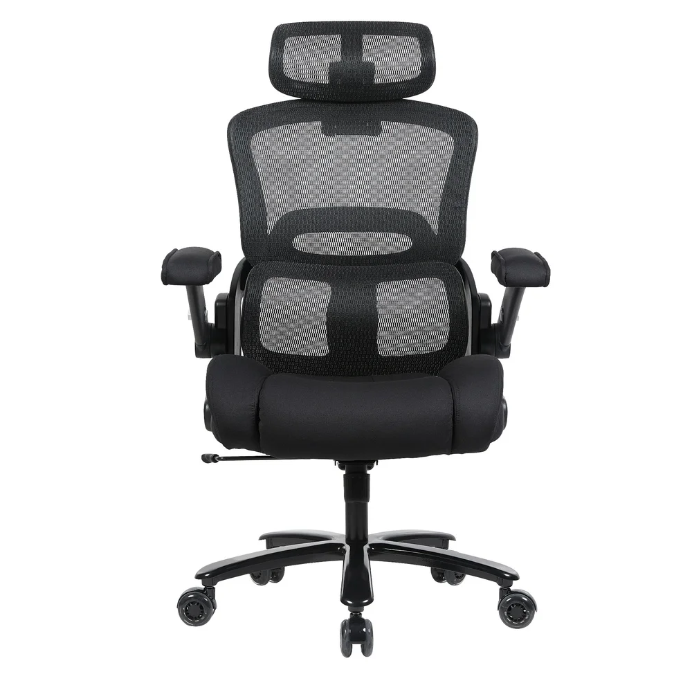 Extra méretű irodai szék, hálós forgószék, fekete (NBT-3013-02)