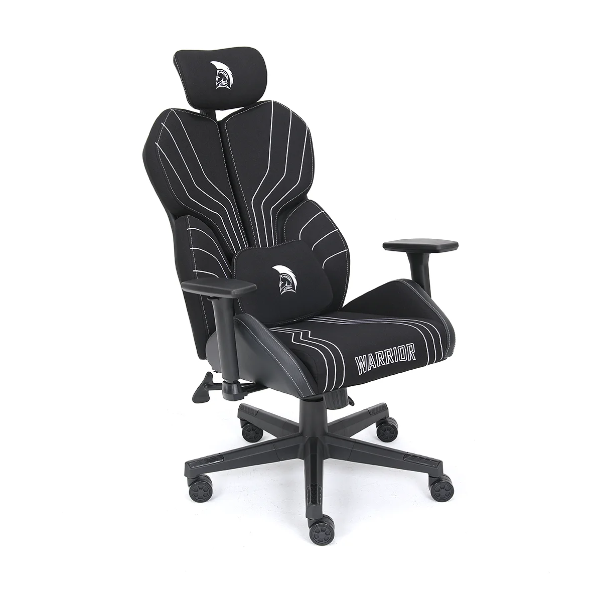 Herná látková stolička Warrior čierno-biela (MC196-3-1)