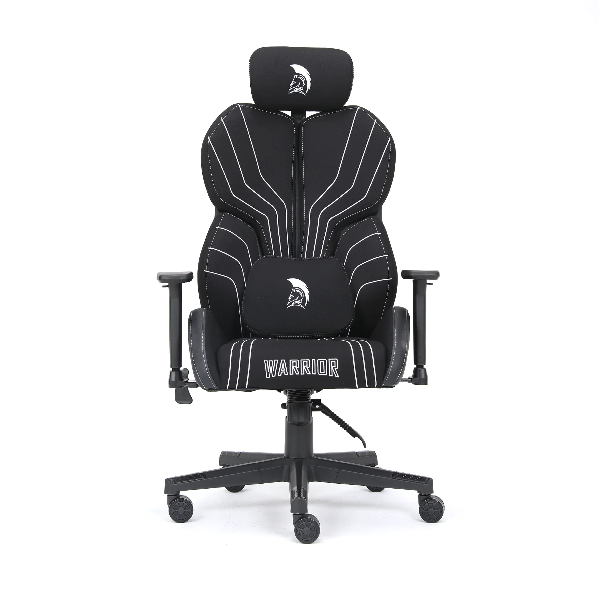 Herná látková stolička Warrior čierno-biela (MC196-3-1)