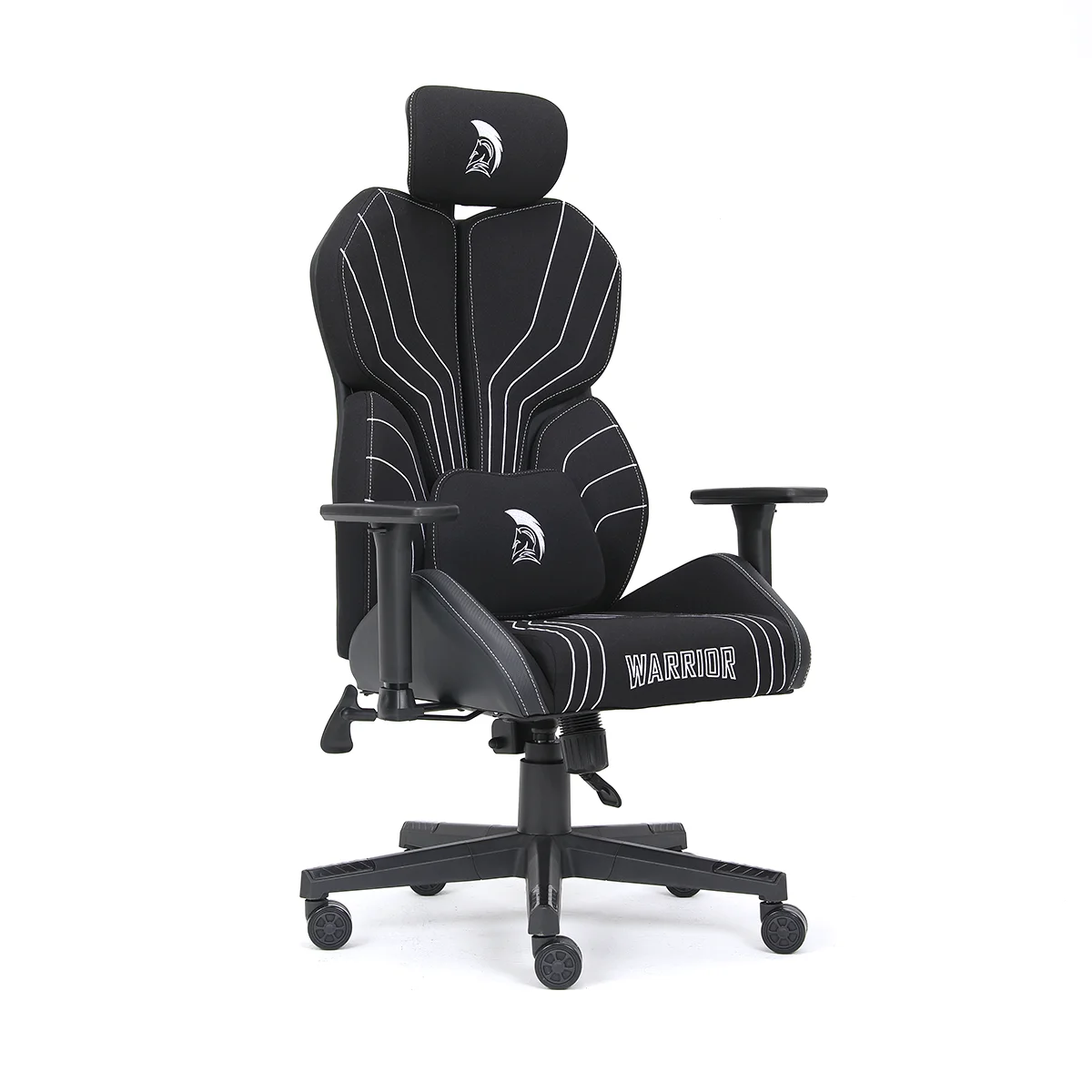 Herná látková stolička Warrior čierno-biela (MC196-3-1)