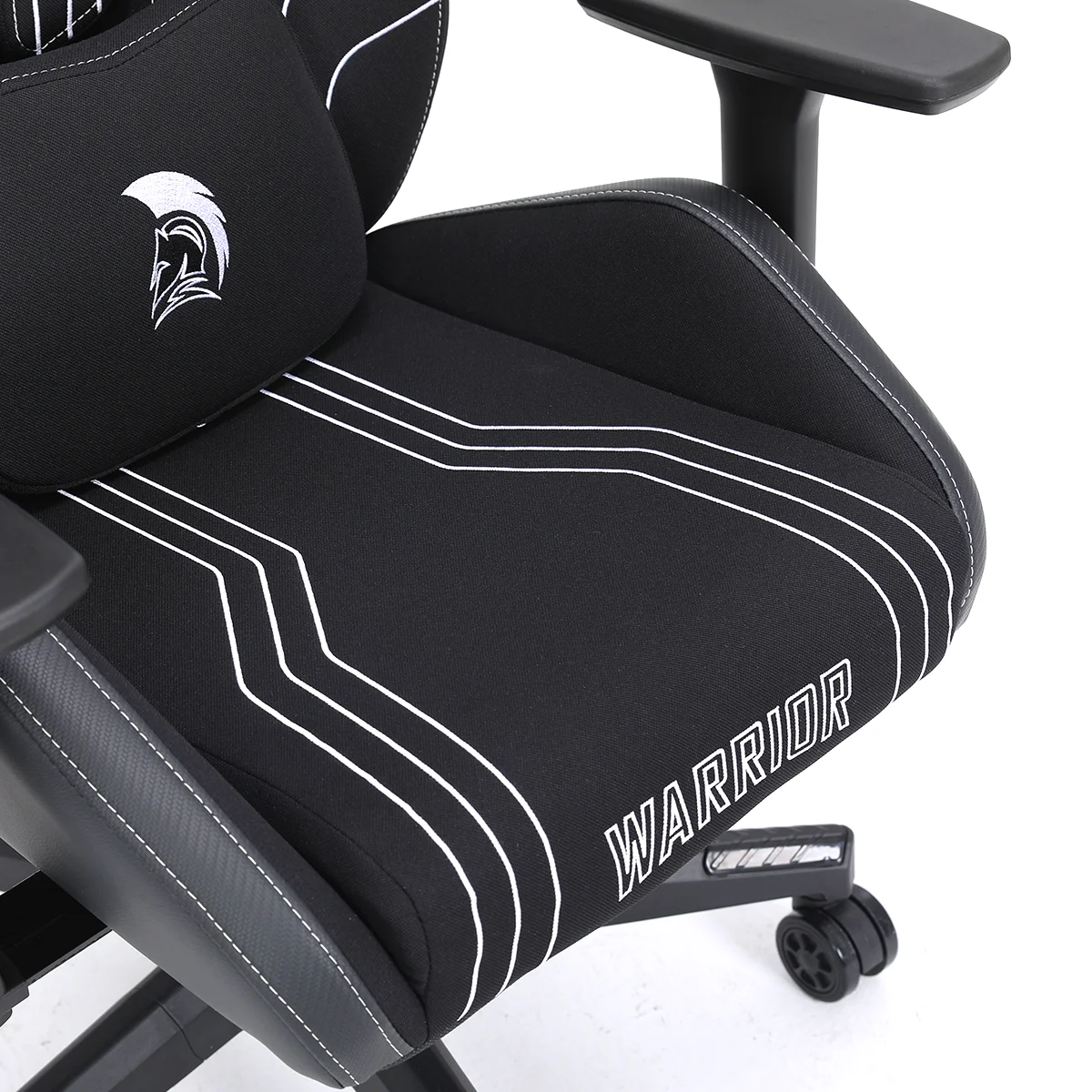 Herná látková stolička Warrior čierno-biela (MC196-3-1)