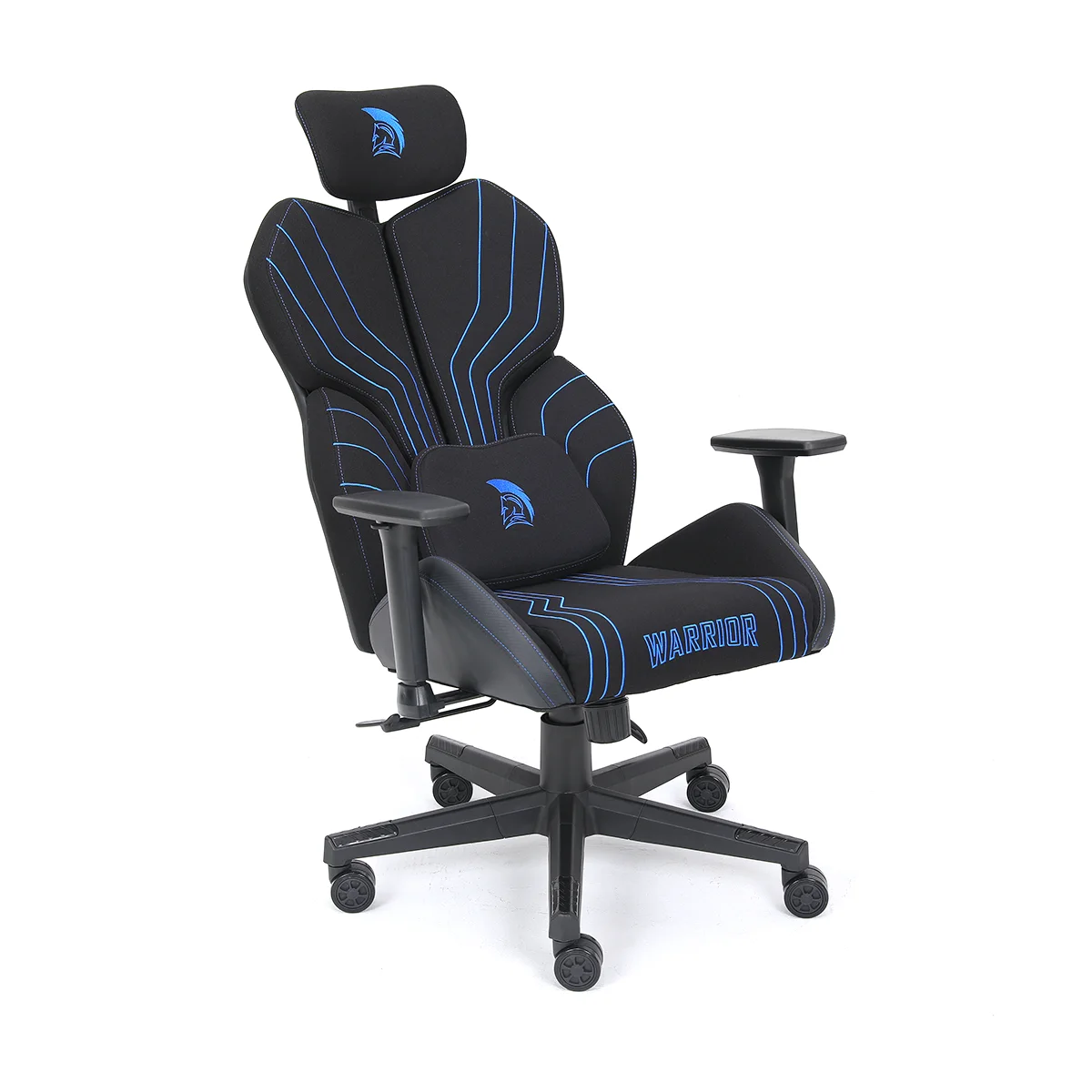 Herná látková stolička Warrior čierno-modrá (MC196-3-1)