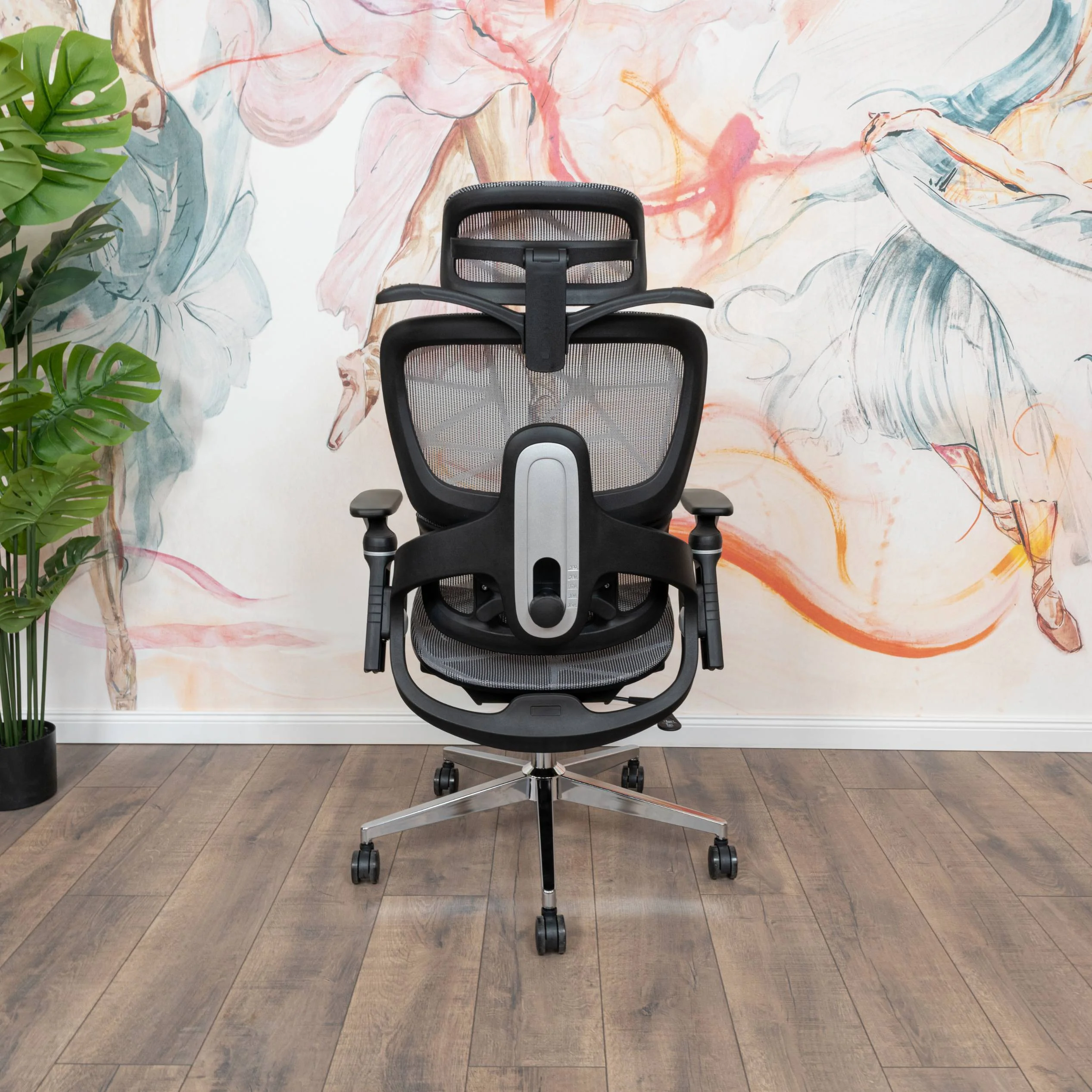 Prémium ergonomikus irodai szék, forgószék, szürke hálós (E05)