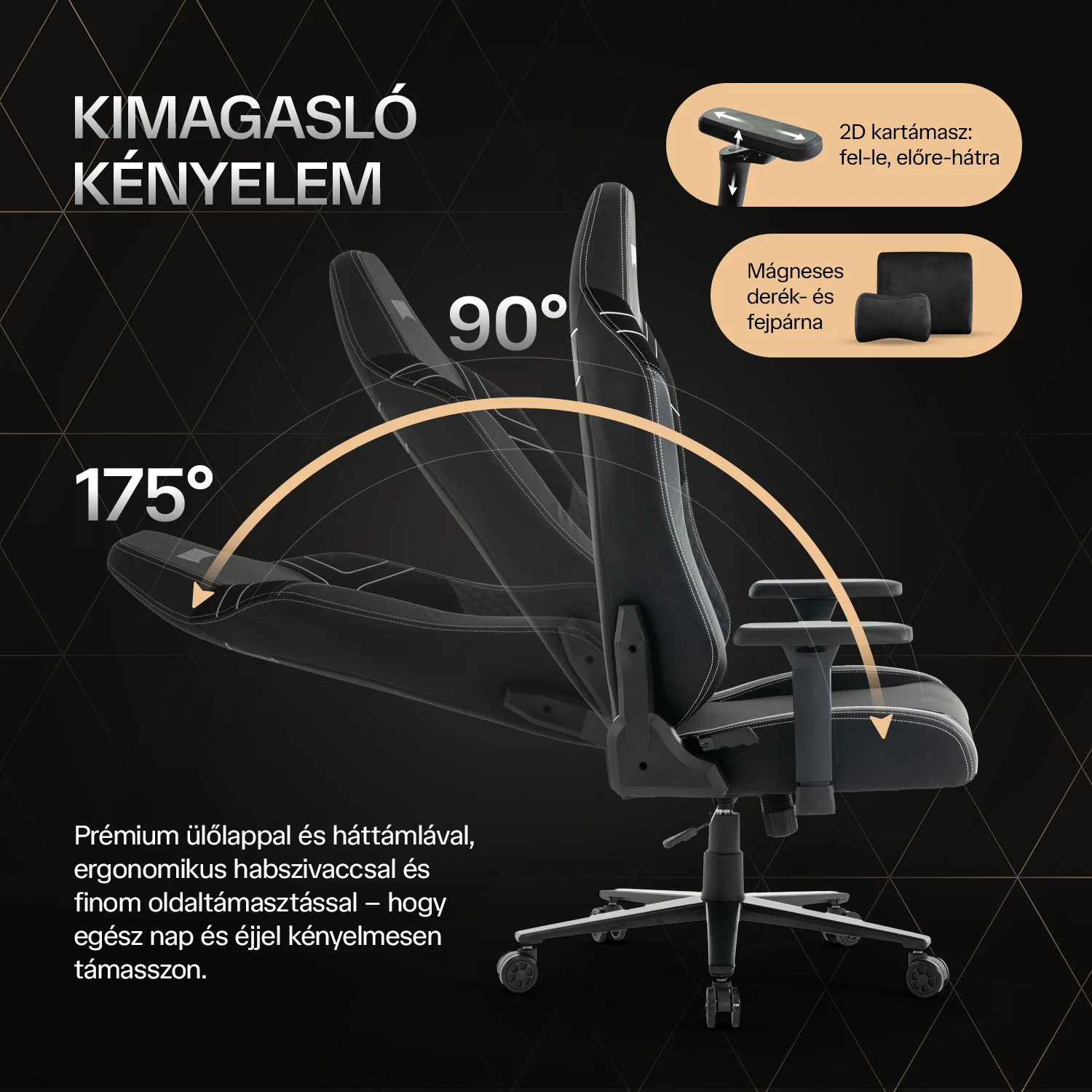 Herná stolička čierno-biela WARRIOR (RL-552)