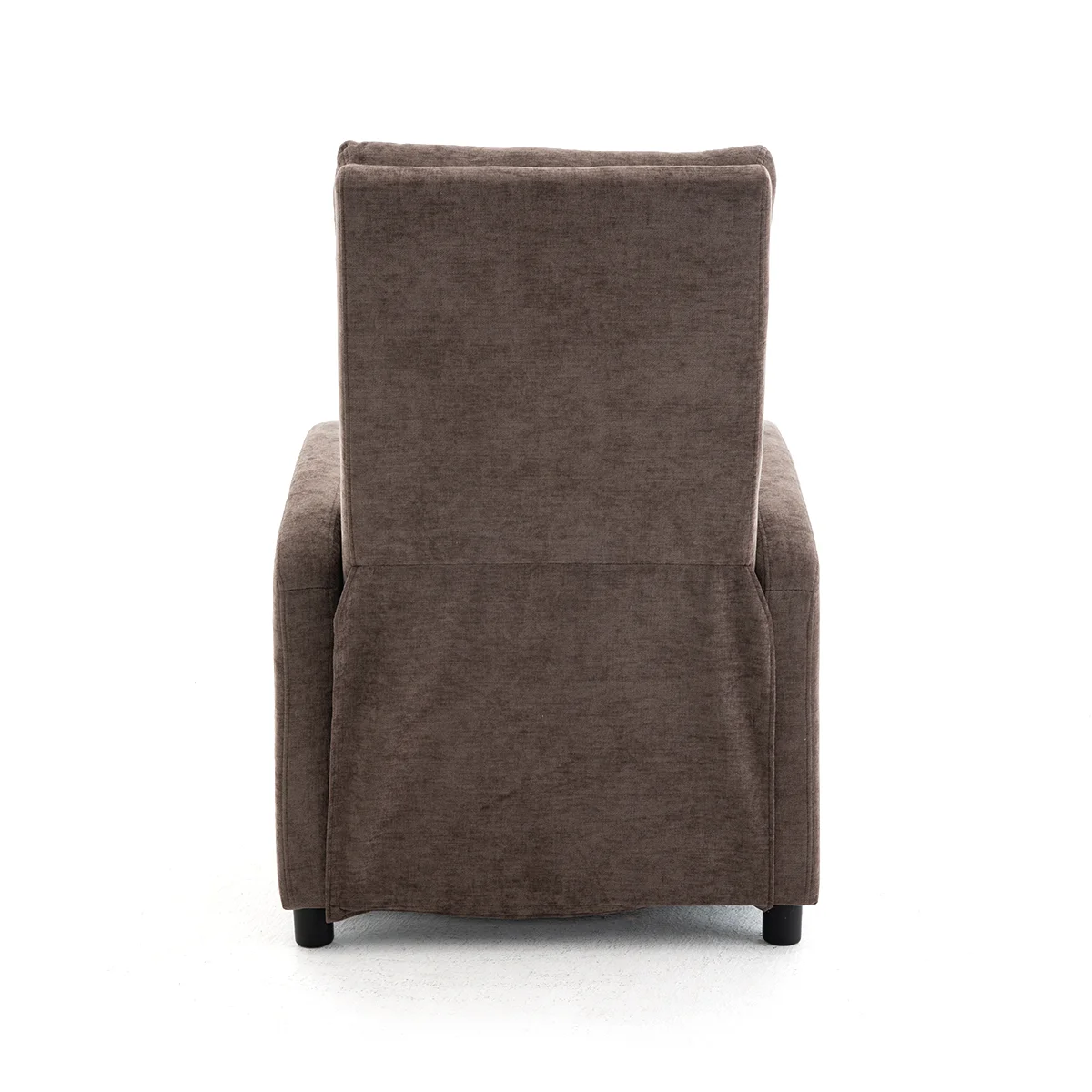 Manuális fekvőfotel, relax fotelágy push back, barna zsenília szövet