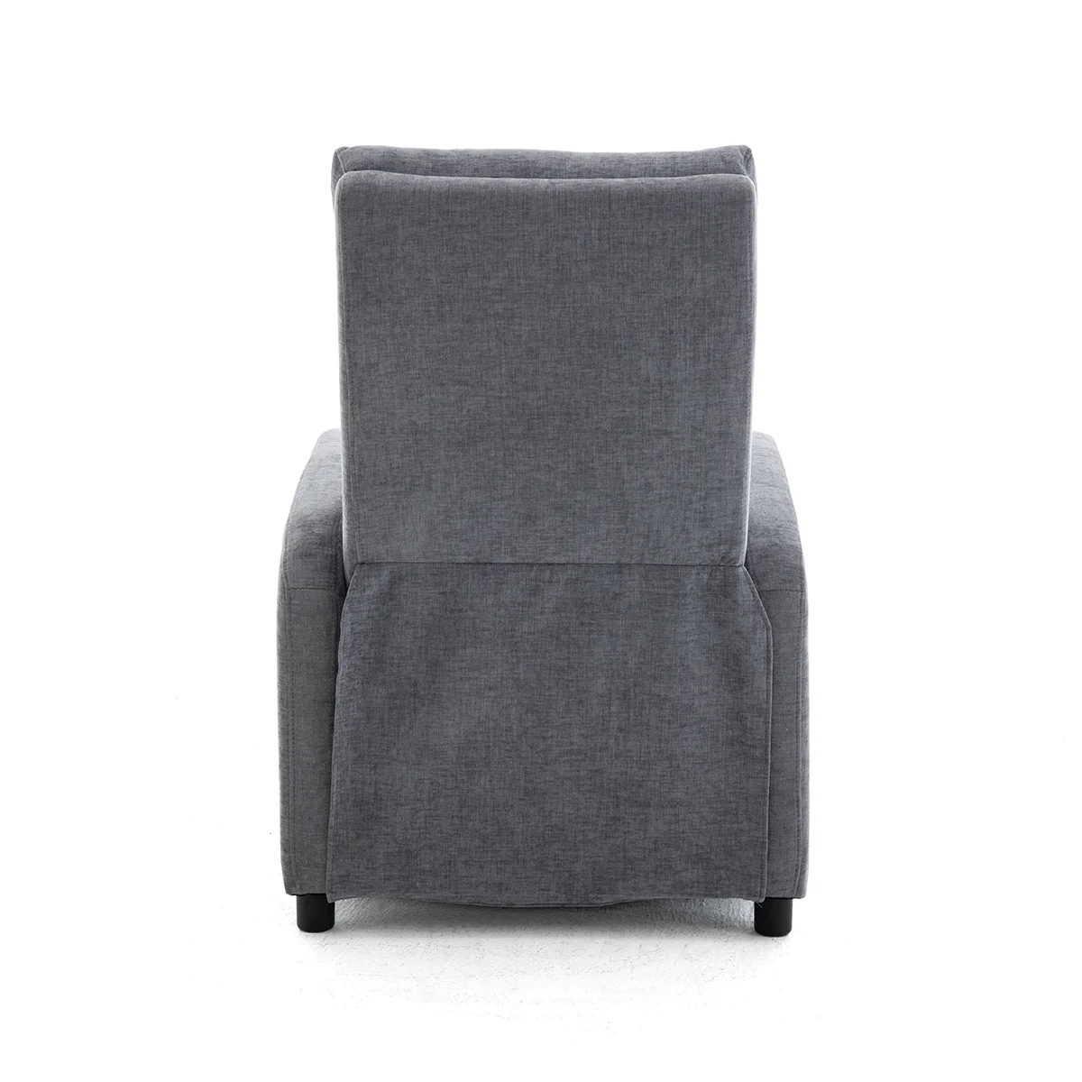 Manuális fekvőfotel, relax fotelágy push back, szürke zsenília szövet