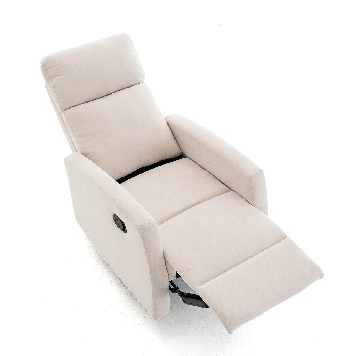 Fekvőfotel, relax fotelágy dönthető háttámlával, lábtartóval bézs zsenília szövet (JKY-9224-BEIGE)