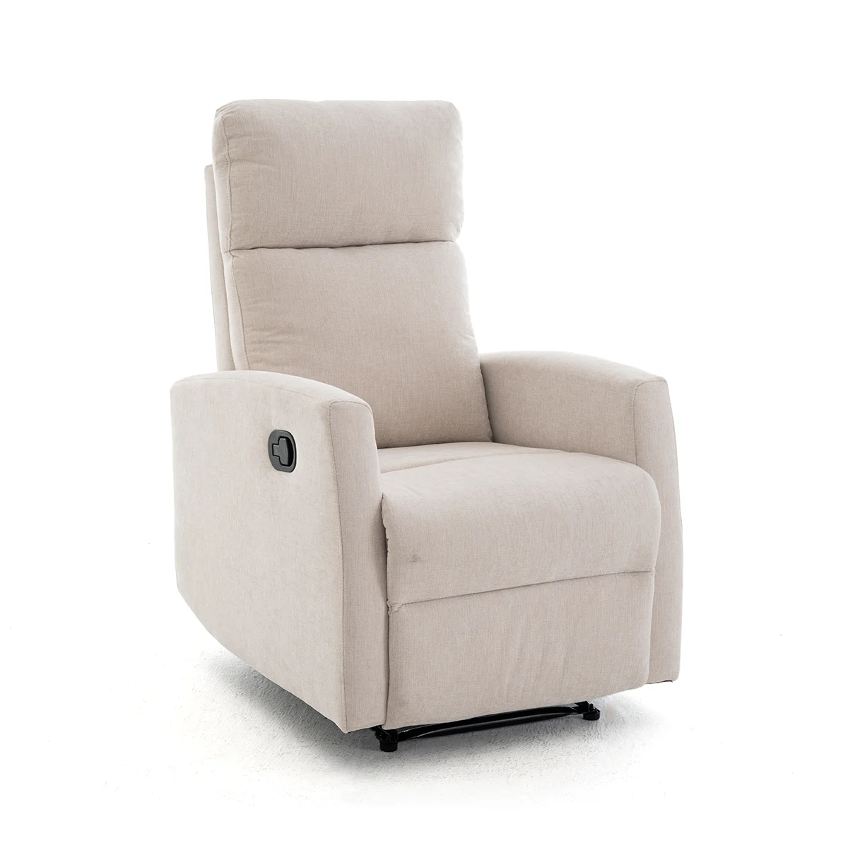 Fekvőfotel, relax fotelágy dönthető háttámlával, lábtartóval bézs zsenília szövet (JKY-9224-BEIGE)