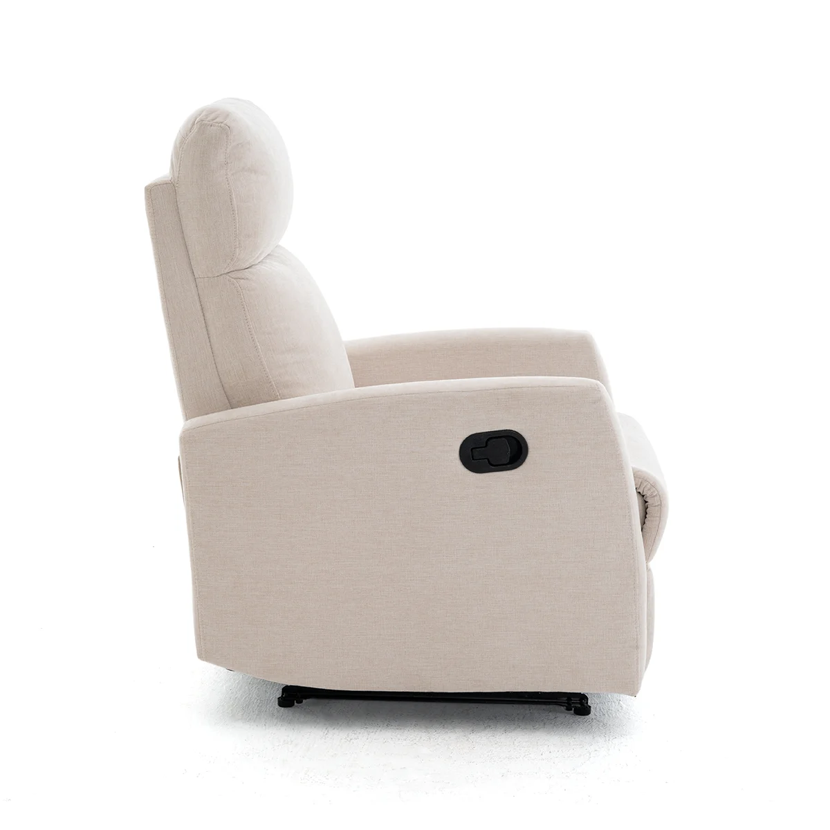 Fekvőfotel, relax fotelágy dönthető háttámlával, lábtartóval bézs zsenília szövet (JKY-9224-BEIGE)