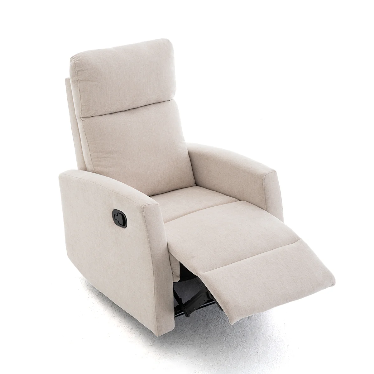 Fekvőfotel, relax fotelágy dönthető háttámlával, lábtartóval bézs zsenília szövet (JKY-9224-BEIGE)